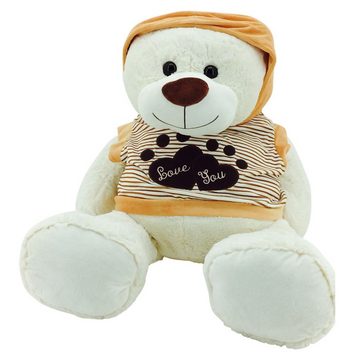 Sweety-Toys Kuscheltier Sweety-Toys 5376 Riesen Teddybär 120 cm beige mit Kapuzenpullover - Kuscheltier Teddy