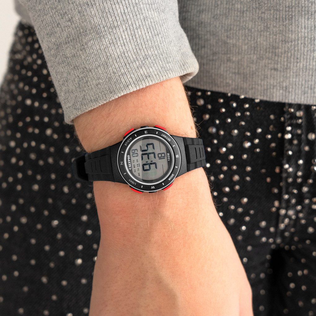 CALYPSO WATCHES Chronograph Junior Collection K5885_4, Quarzuhr, Armbanduhr, Silikonarmband, digital, Tag, Wochentag, Monat
