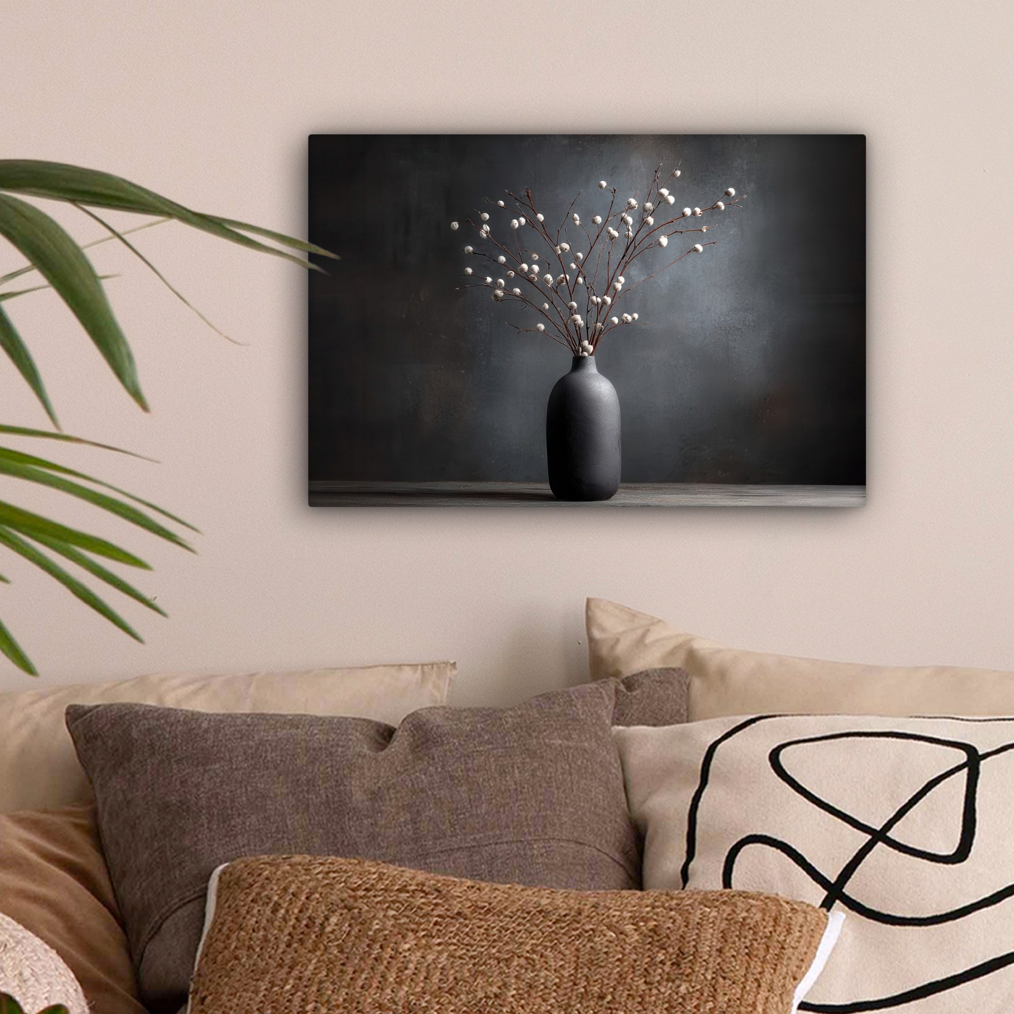 OneMillionCanvasses® Leinwandbild Äste - Vase - Kugeln - Weiß, Fotodruck (1 günstig online kaufen