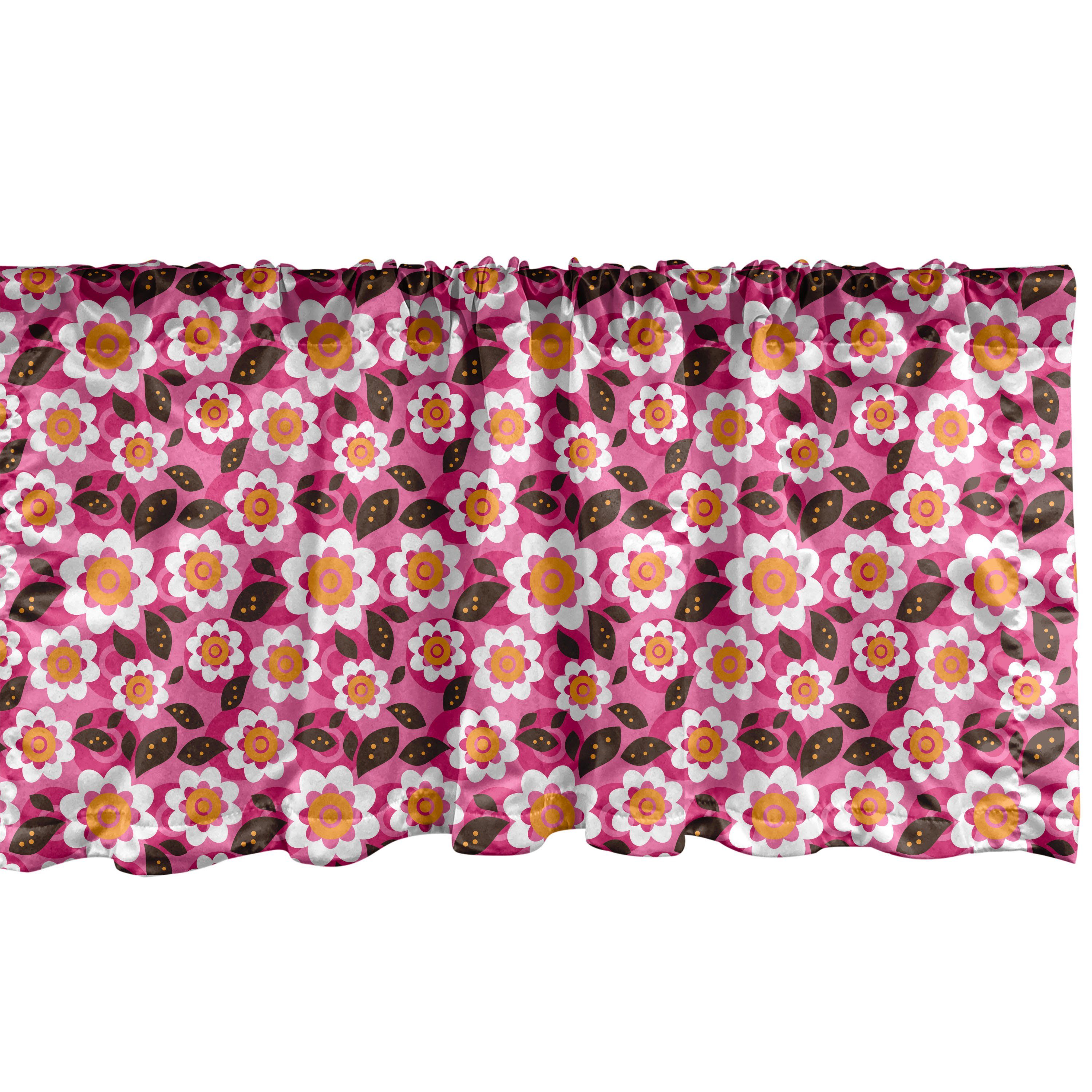 Scheibengardine Vorhang Volant für Küche Schlafzimmer Dekor mit Stangentasche, Abakuhaus, Microfaser, Frühling blühendes Gänseblümchen