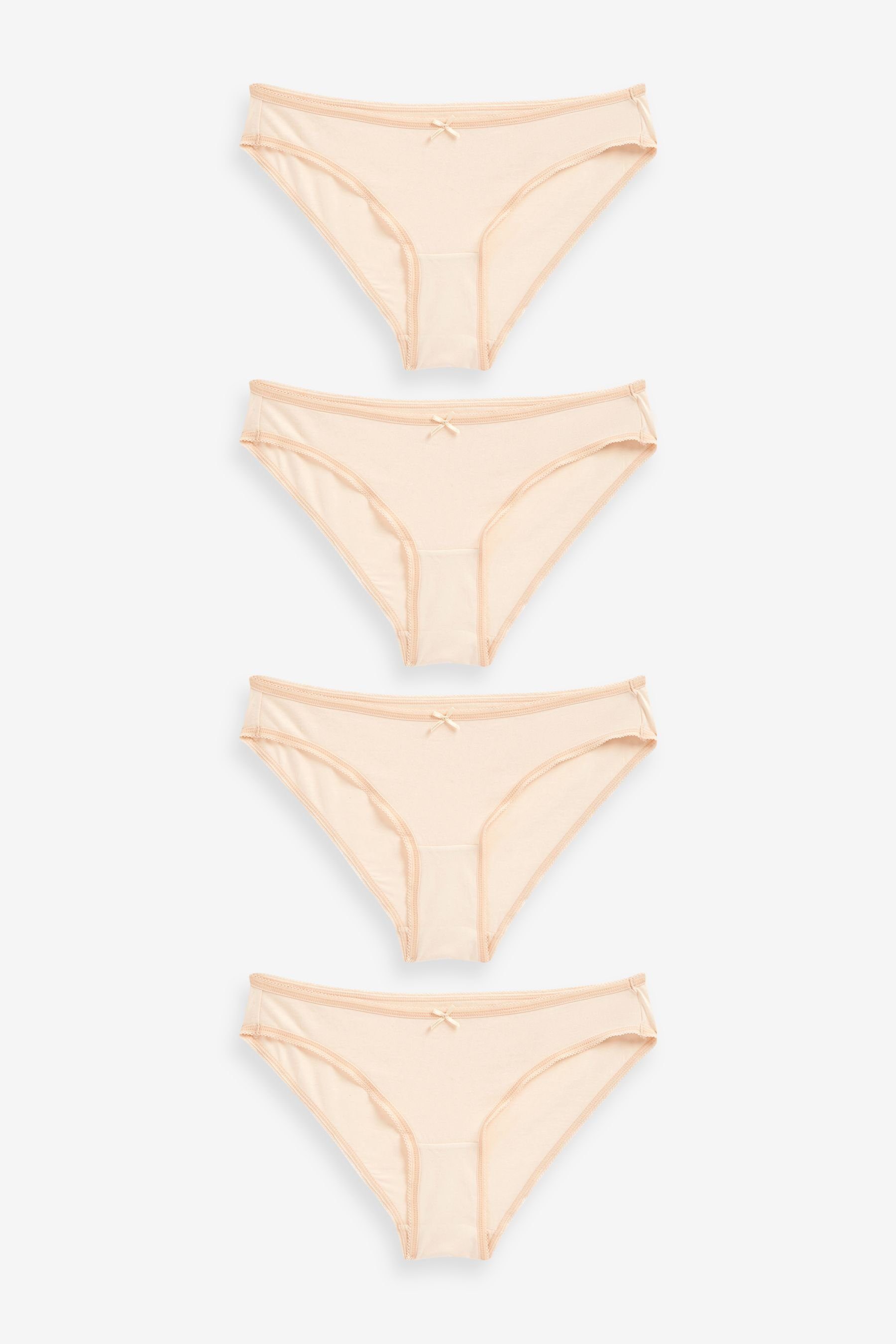 Next Bikinislip Bikini-Slips mit hohem Baumwollanteil im 4er-Pack (4-St) Nougat