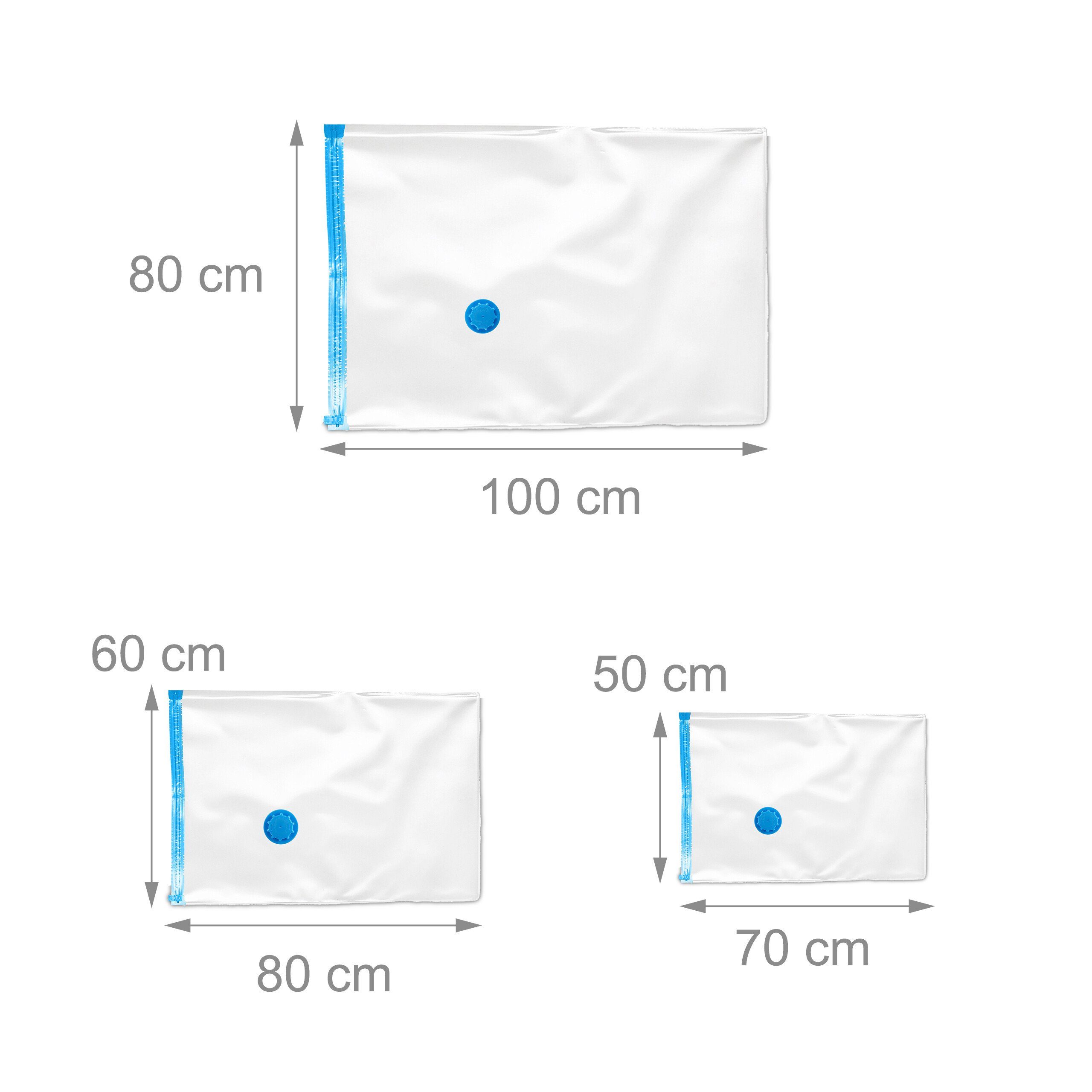 relaxdays Kleiderschutzhülle 8x Vakuumbeutel für Kleidung in 3 Größen (8 St) – Bild 4 von 5