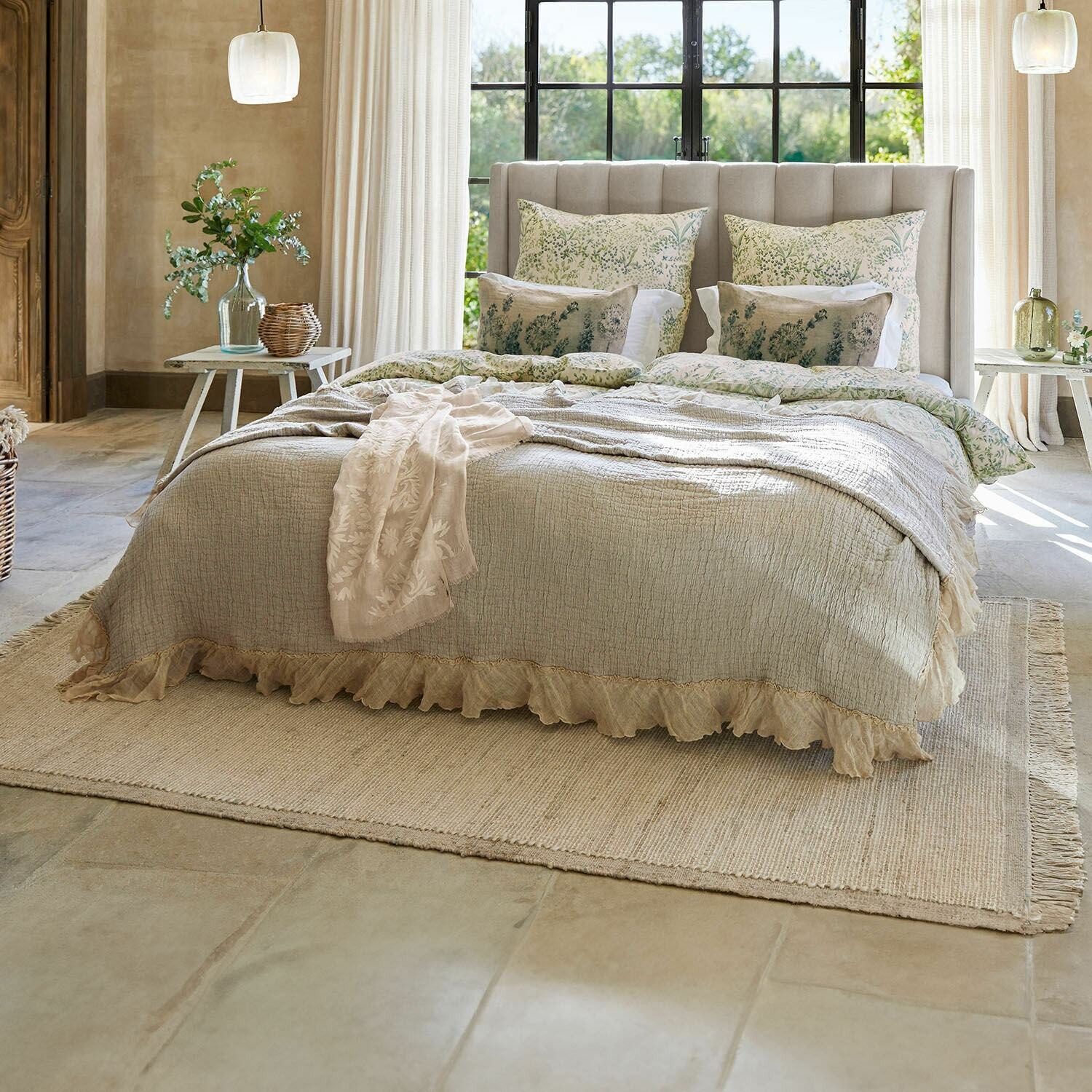 Mirabeau Tagesdecke Quilt Lure grau/leinen