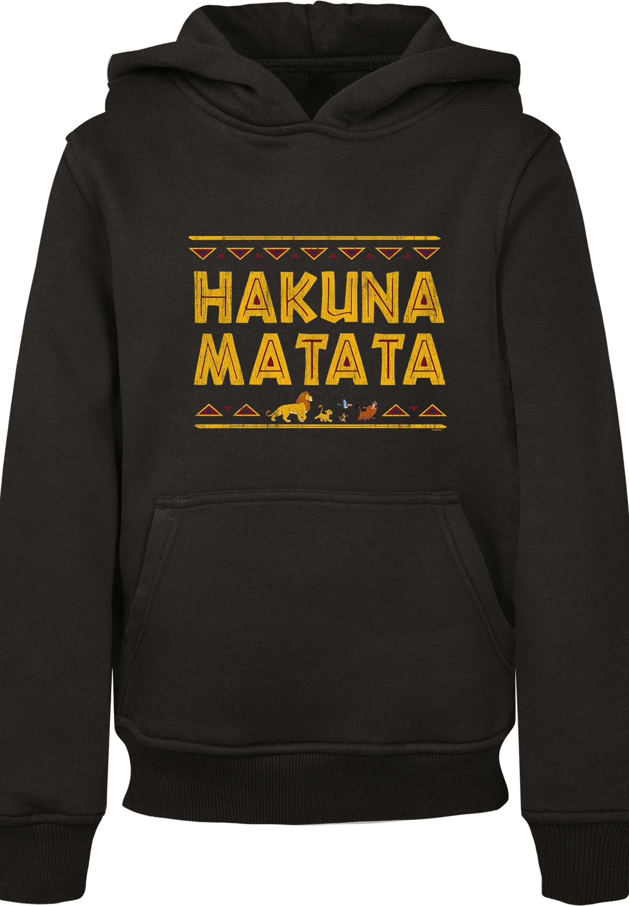 Hakuna Matata schwarz der Kinder,Premium Sweatshirt Unisex Merch,Jungen,Mädchen,Bedruckt Disney König Löwen F4NT4STIC