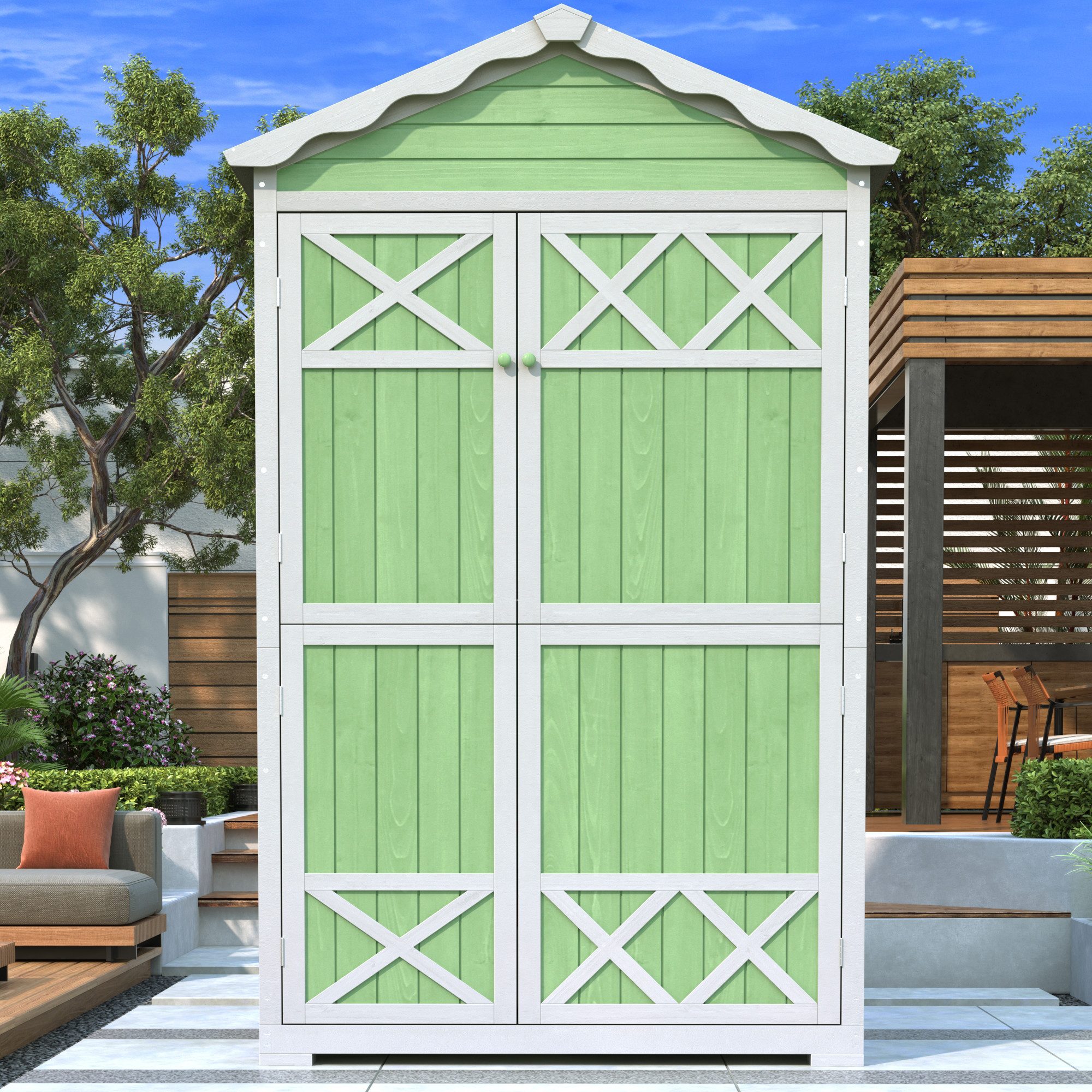 MODFU Geräteschrank Outdoor-Schrank Werkzeugschrank (Outdoor Garten günstig online kaufen