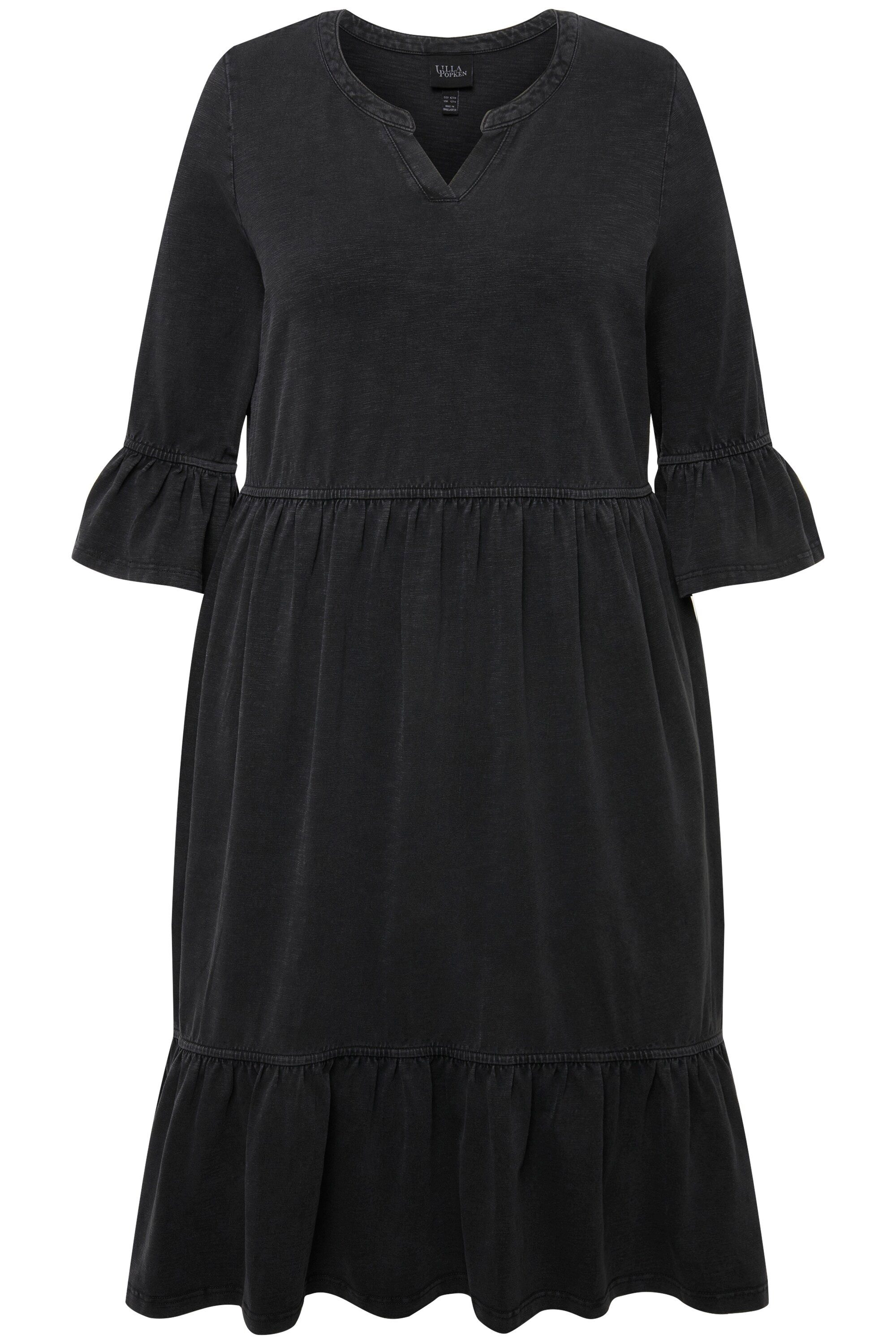Ulla Popken Jerseykleid Jerseykleid Volants A-Linie günstig online kaufen