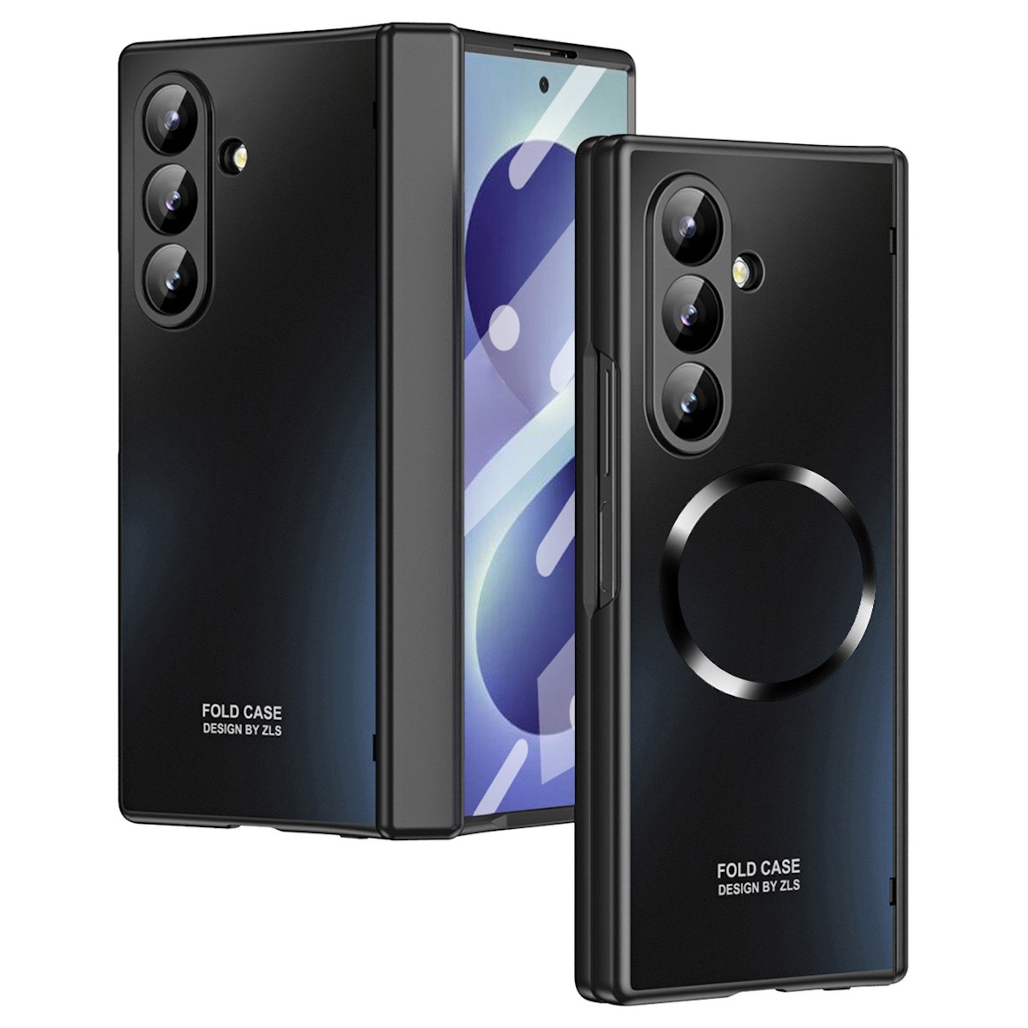 Wigento Handyhülle Klapphülle + H9 Display Glas Samsung Galaxy Z Fold8 Ultra 5G Schwarz 8,00 Zoll und 6,50 Zoll, Kamera Lisen Schutz – Bild 2 von 5