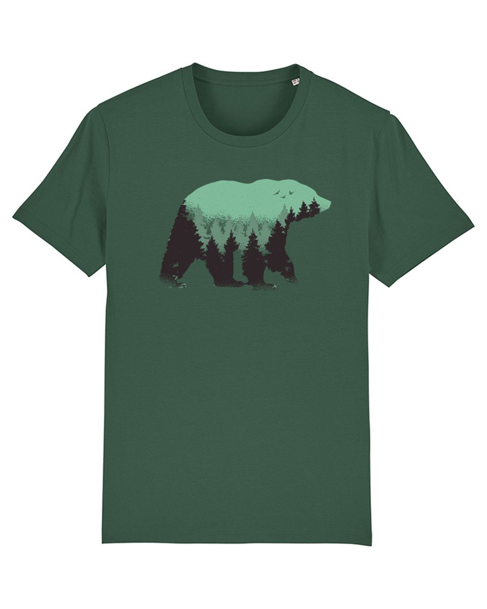 wat? Apparel Print-Shirt flaschengrün (1-tlg) Waldbär