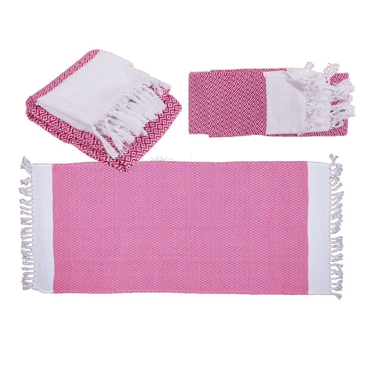 Marabellas Shop Saunatuch Handtuch für Sauna & Strand ca. 80 x 170 cm Fouta-Hamamtuch Saunatuch Pink