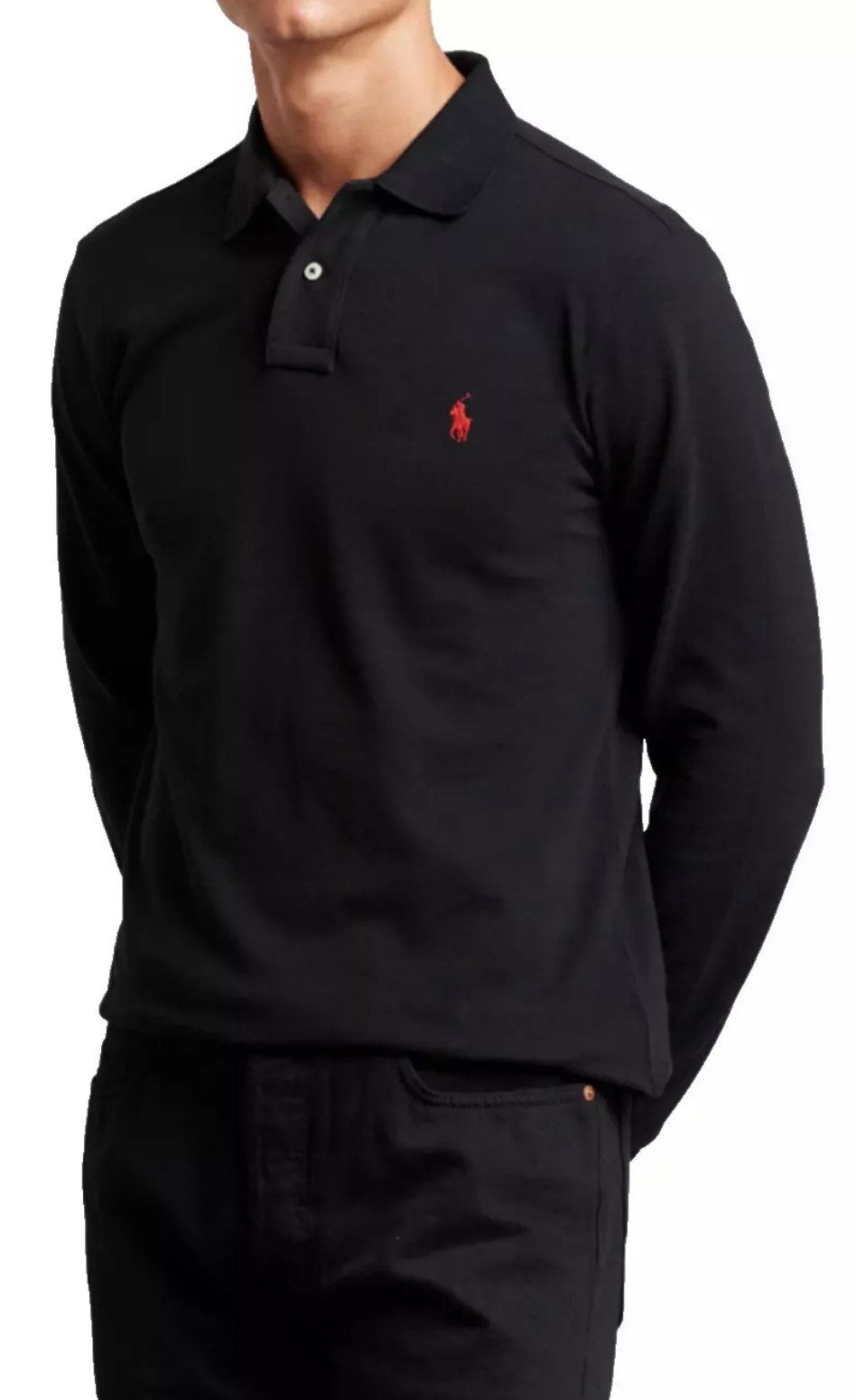 Polo Ralph Lauren Langarm-Poloshirt Herren Hemd Classic Fit mit digitaler E günstig online kaufen