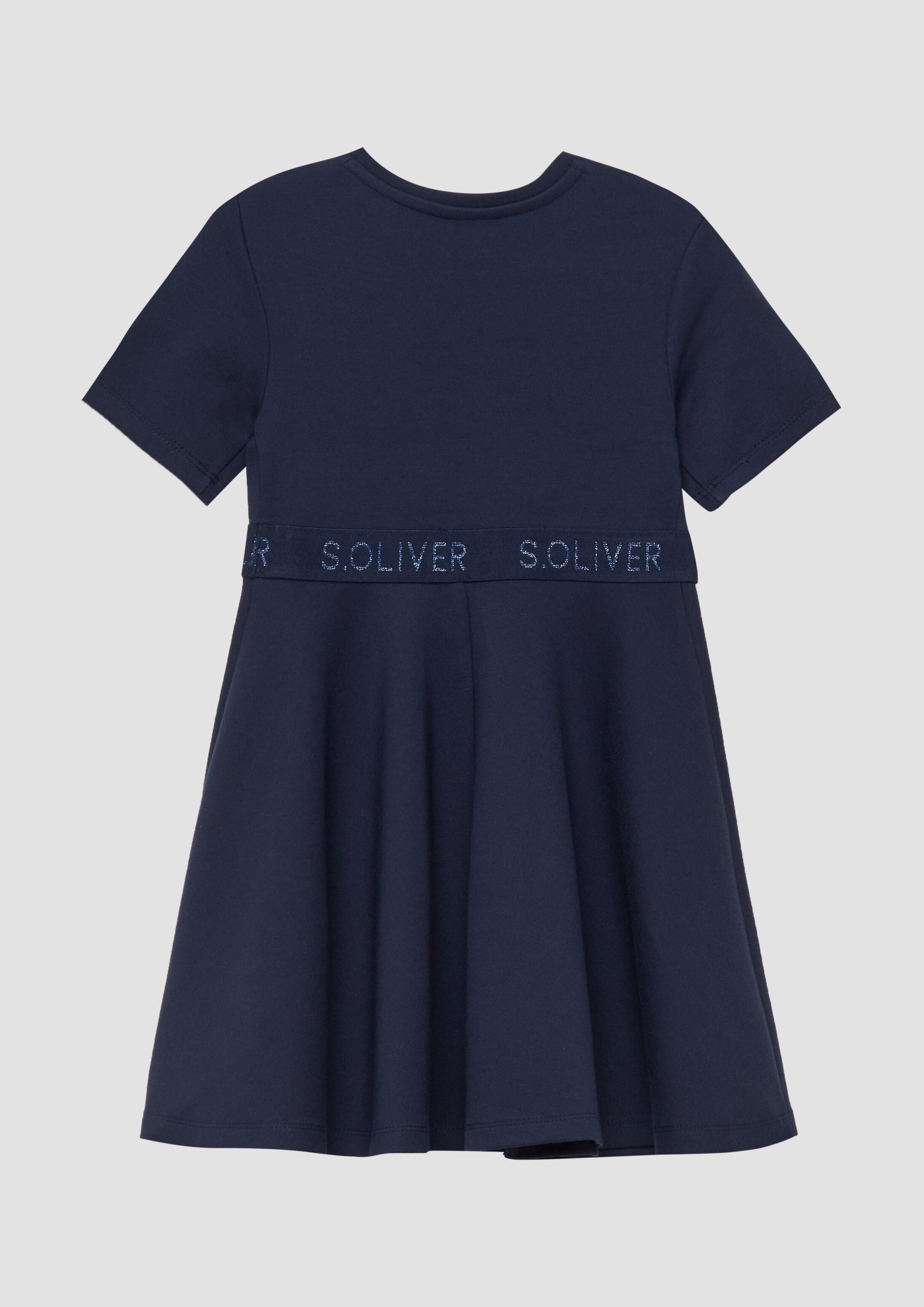 s.Oliver Minikleid Kleid Kurzes Interlock-Kleid mit Logo-Glitzertape