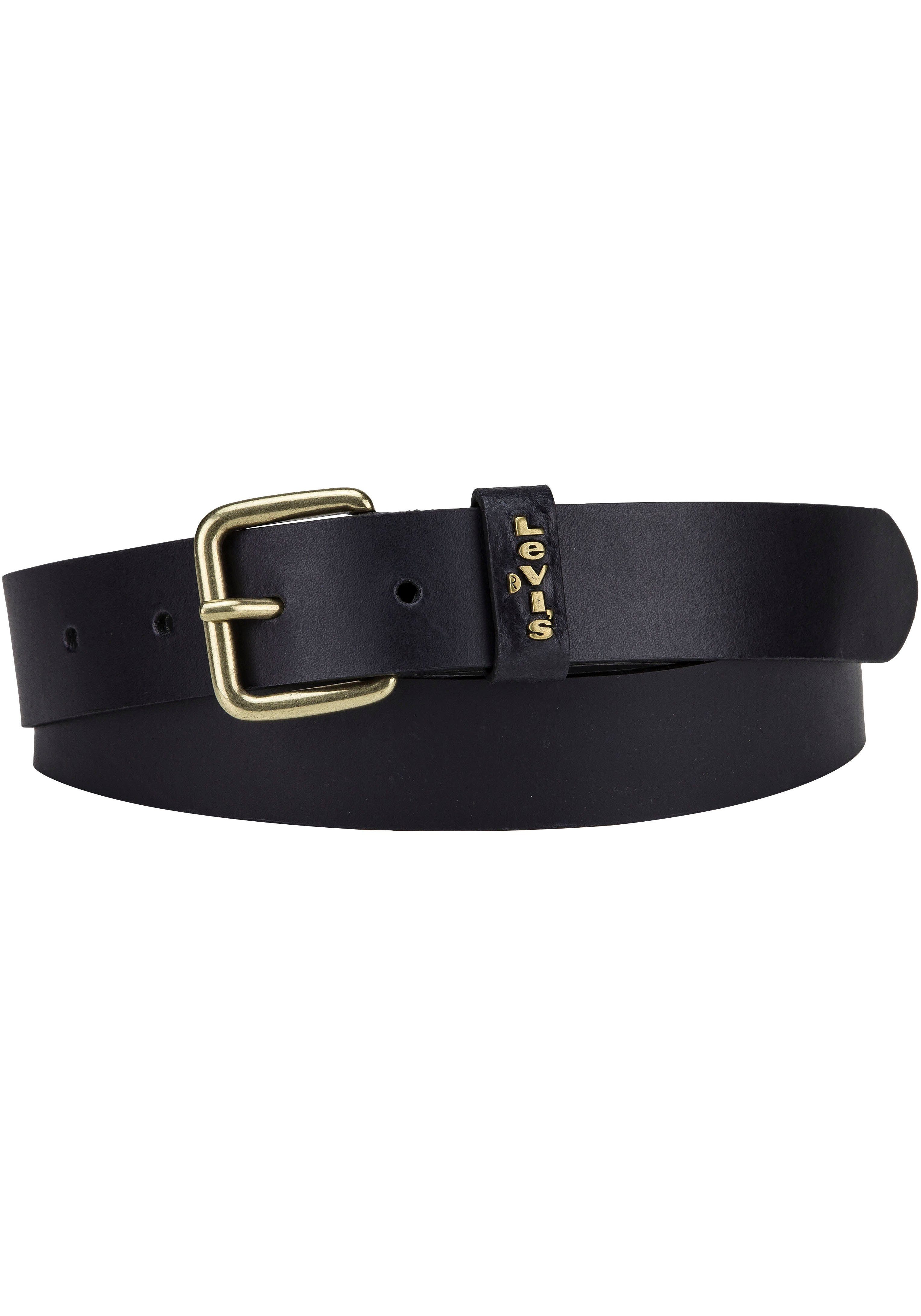 Levi's® Ledergürtel CALYPSO mit eckiger Schließe und goldfarbenem Finish black