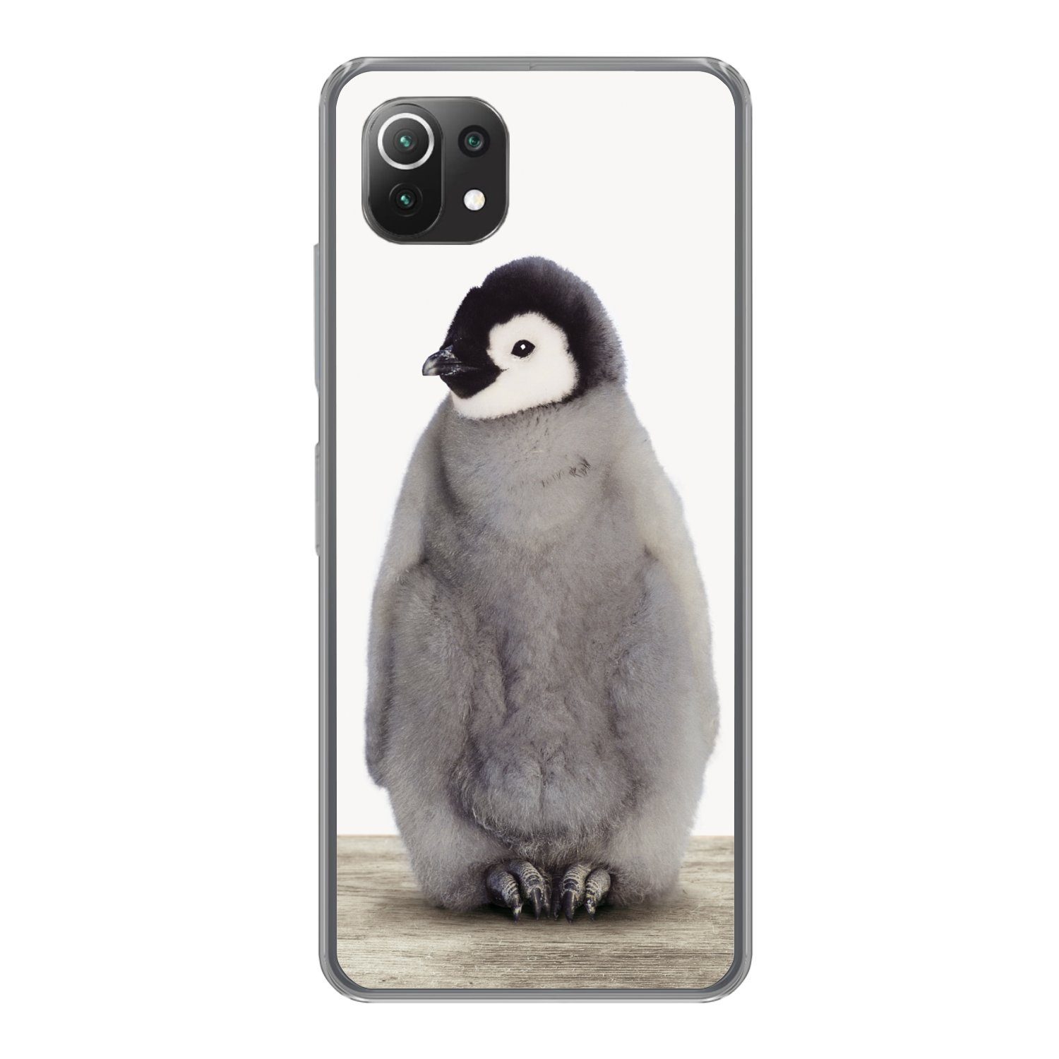 MuchoWow Handyhülle für Xiaomi 11T Kinder - Pinguin - Grau - Tiere - Mädchen - Jungen, Phone Case, Silikon, Schutzhülle Dünn
