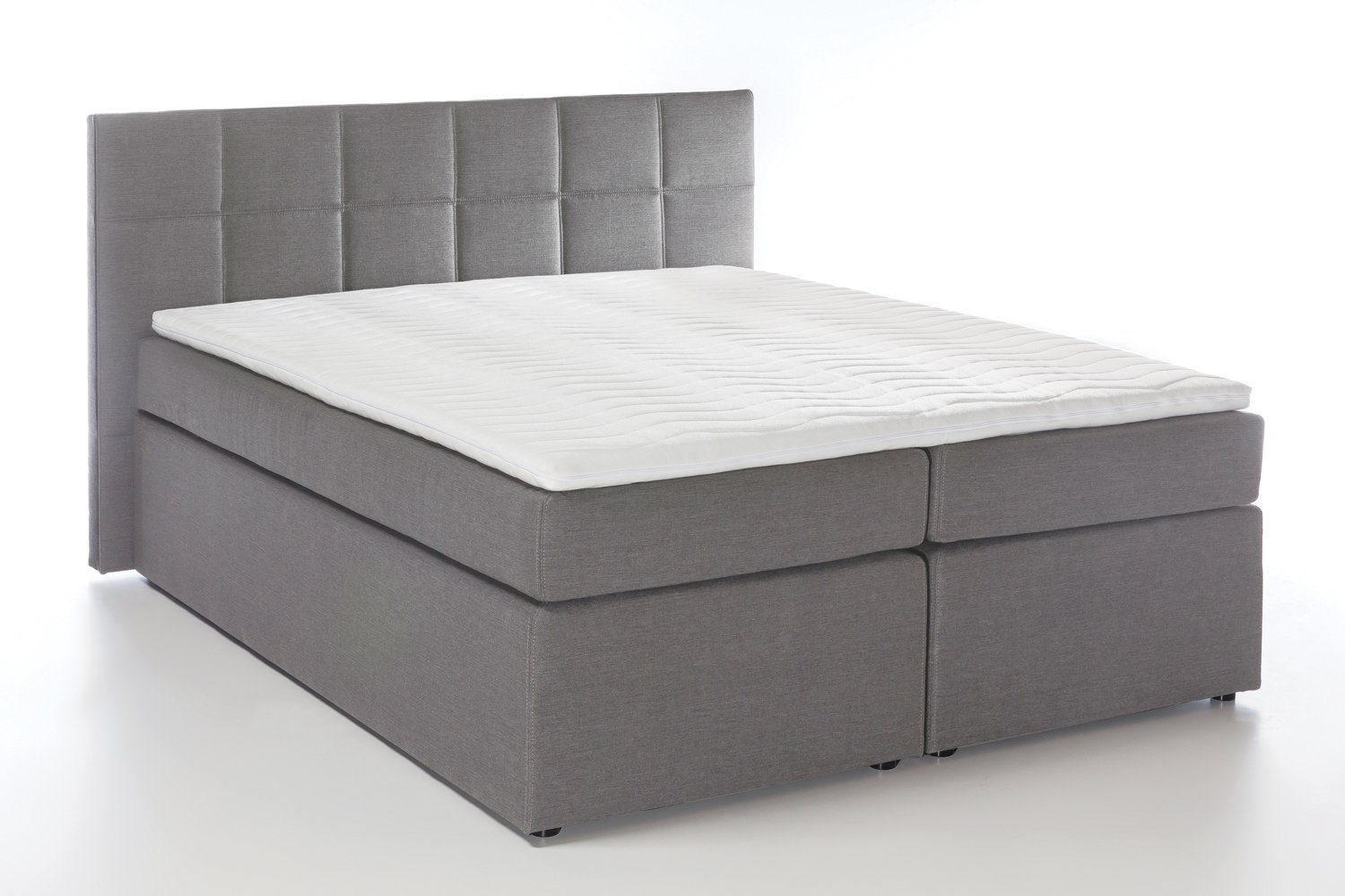 Möbelfreude Boxspringbett Boxspringbett Bea Hellgrau 220x200 cm H2, Hellgra günstig online kaufen