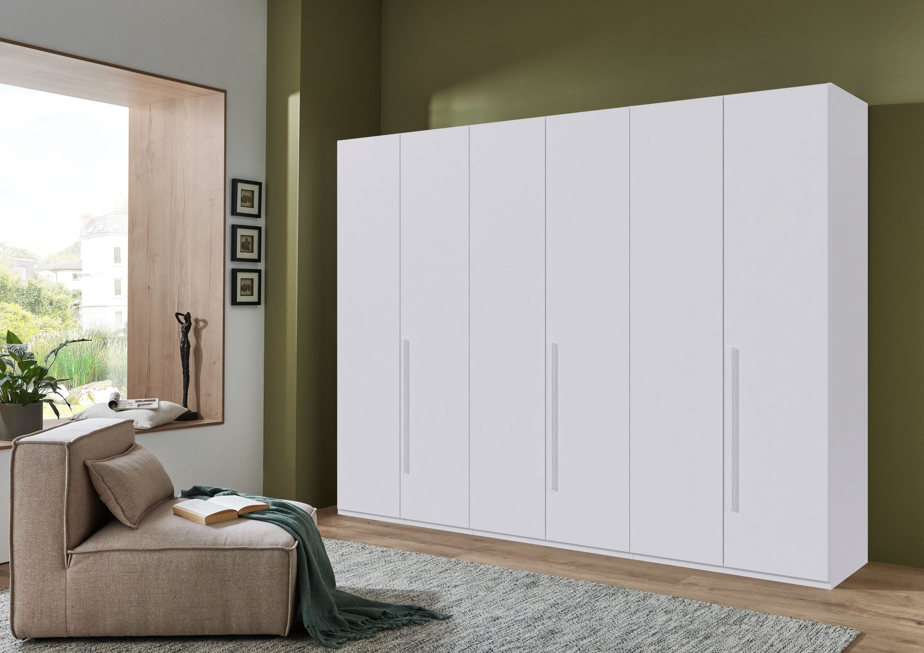 freiraum Drehtürenschrank LONDON inkl. Inneneinteilung, WEISS - 270x208x58cm (BxHxT)