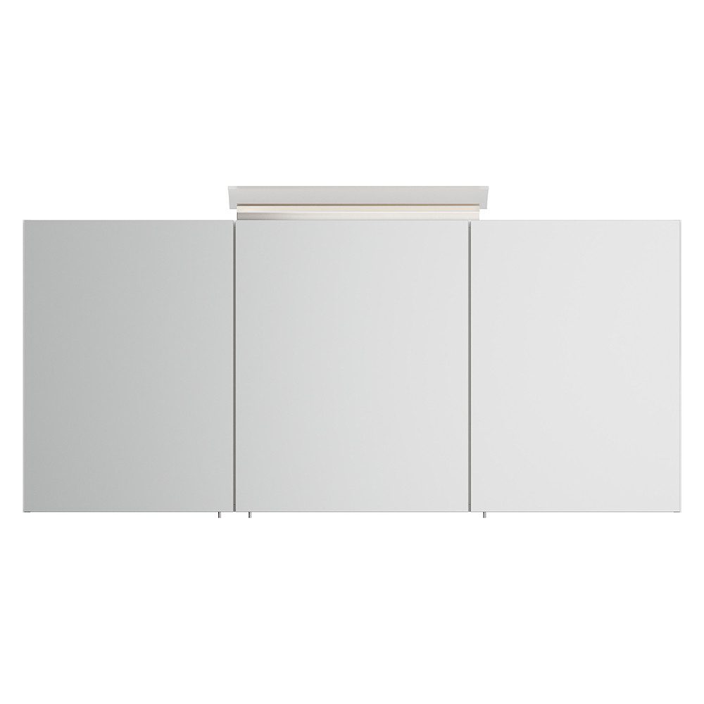 Lomadox Spiegelschrank BATLEY-02 140cm breit, weiß Hochglanz, 3D-Funktion, LED-Leuchte, Kombibox