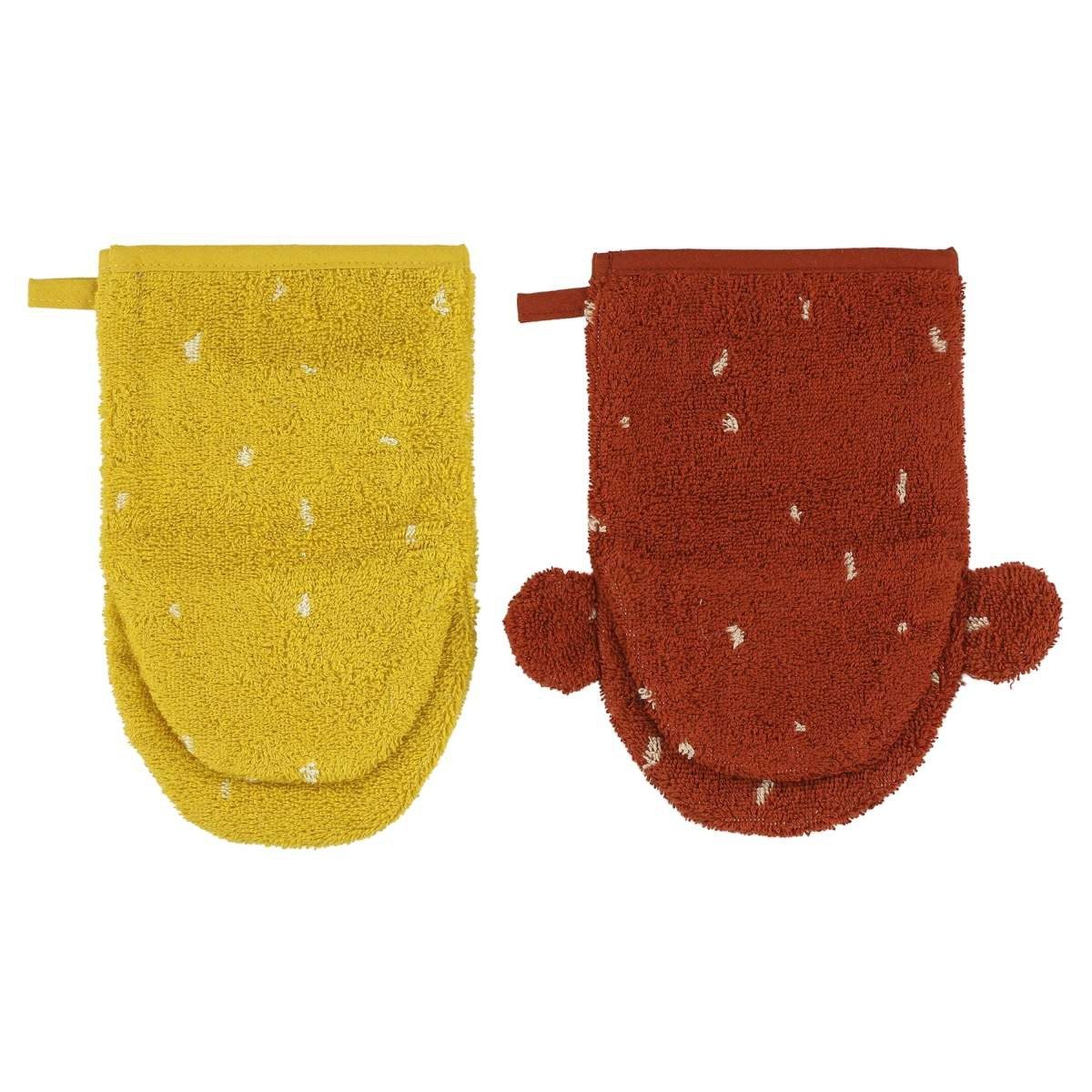 Trixie Baby Waschhandschuh Waschhandschuhe 2er Set Waschlappen Kinderwaschlappen