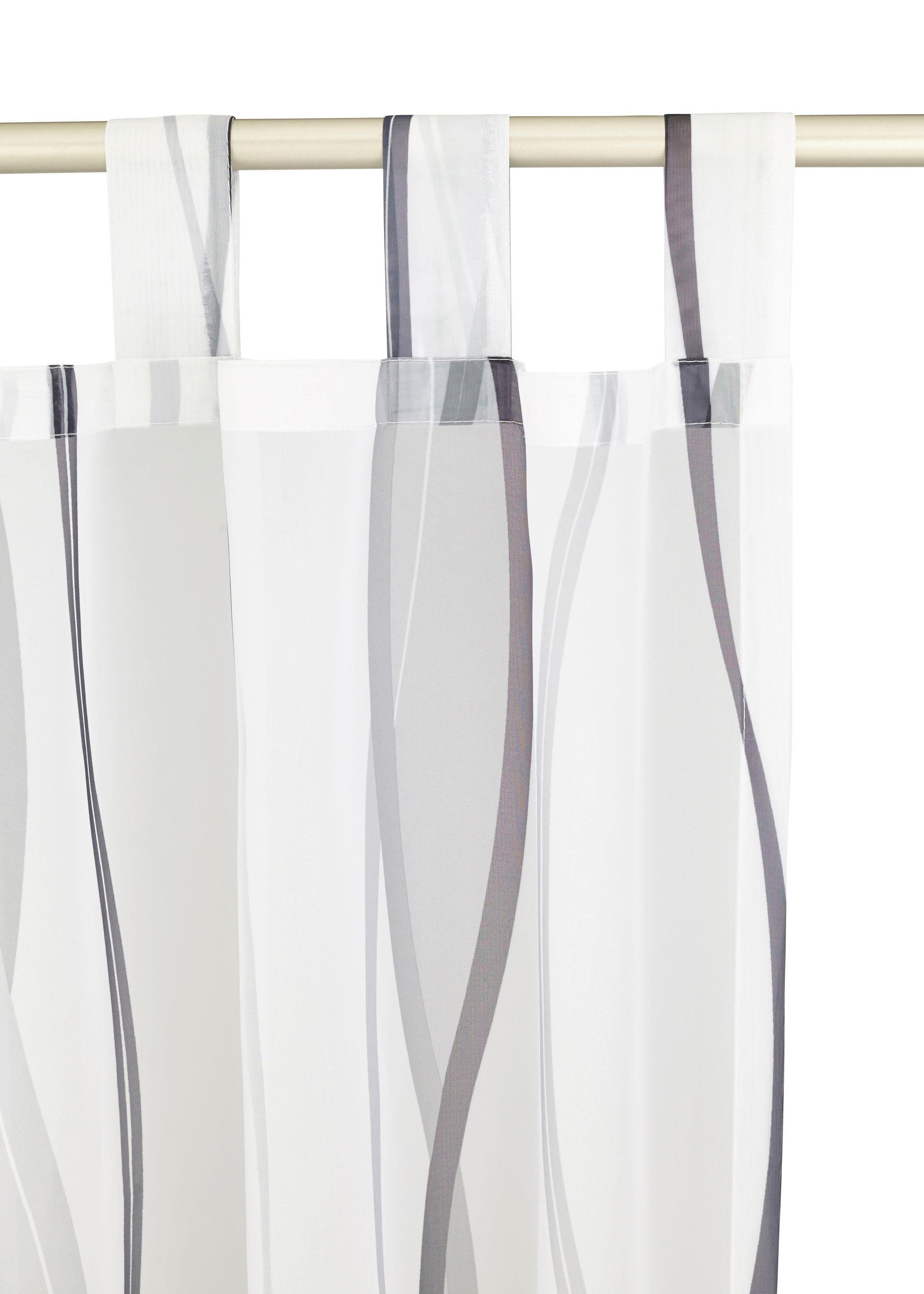 OTTO home Gardine DIMONA (2 St), Schlaufen, transparent, Voile, 2-er Set, Voile, Polyester, Wellen