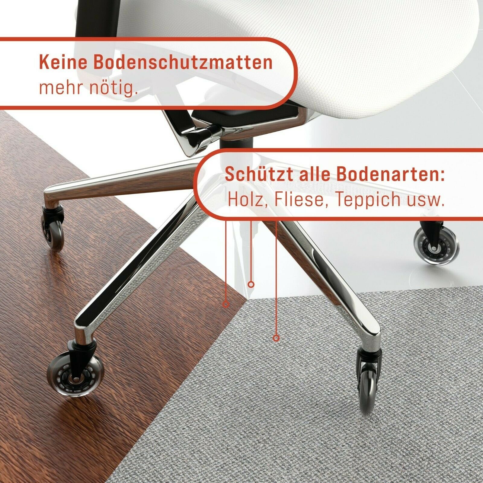 Vendix Stuhlrolle 5x Universal Bürostuhl Rollen günstig online kaufen