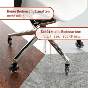 Vendix Stuhlrolle 5x Bürostuhl Rollen leise und kratzerfrei - Universal Hartbodenrollen