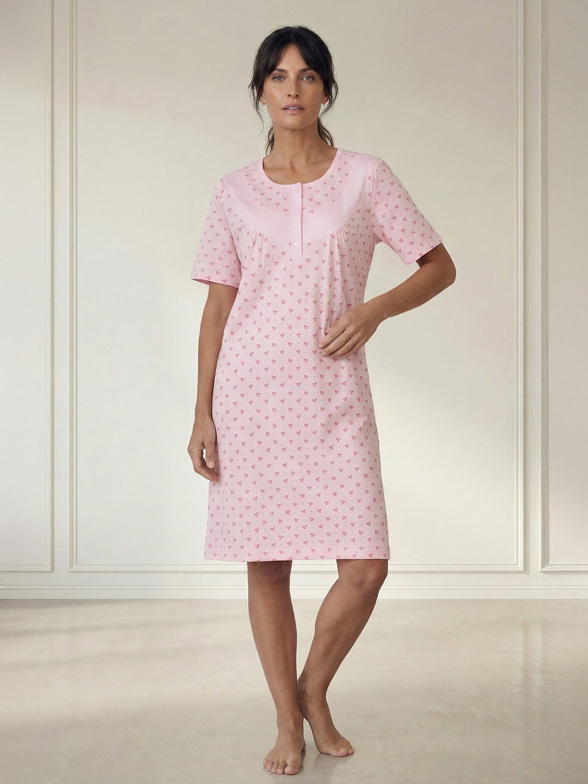 zeitlos Nachthemd Nachthemd Kurzarm - Rosi Schleife