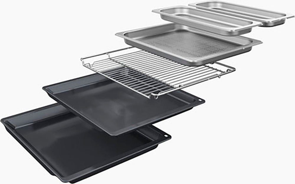 BOSCH Dampfbackofen Serie 8 HSG7584B1, mit Teleskopauszug nachrüstbar, ecoClean Direct, Innovativer digitaler Bedienring & gesunde Dampf-Funktion Plus