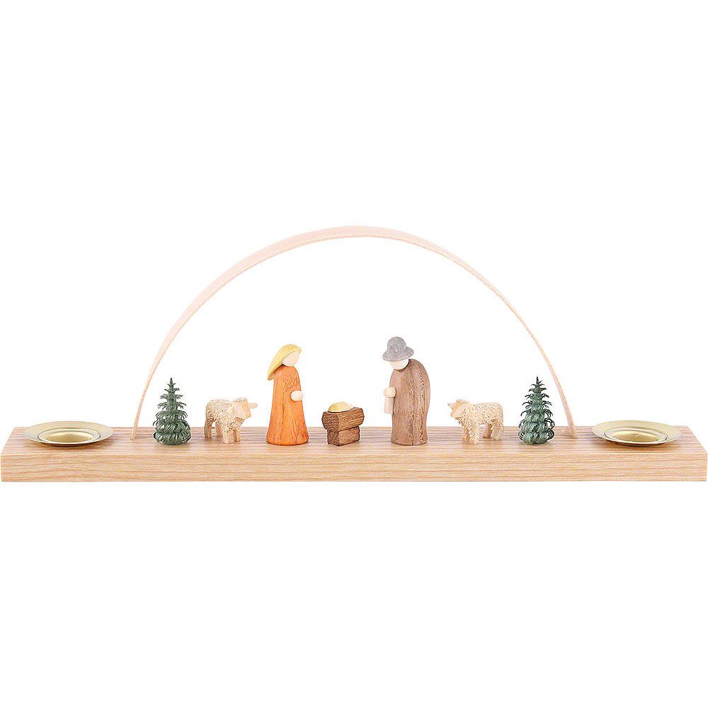 Seiffener Kunsthandwerk Theo Lorenz Schwibbogen Miniaturbogen mit Krippenfiguren (22x7,5cm) von Theo Lorenz Kunsthandw