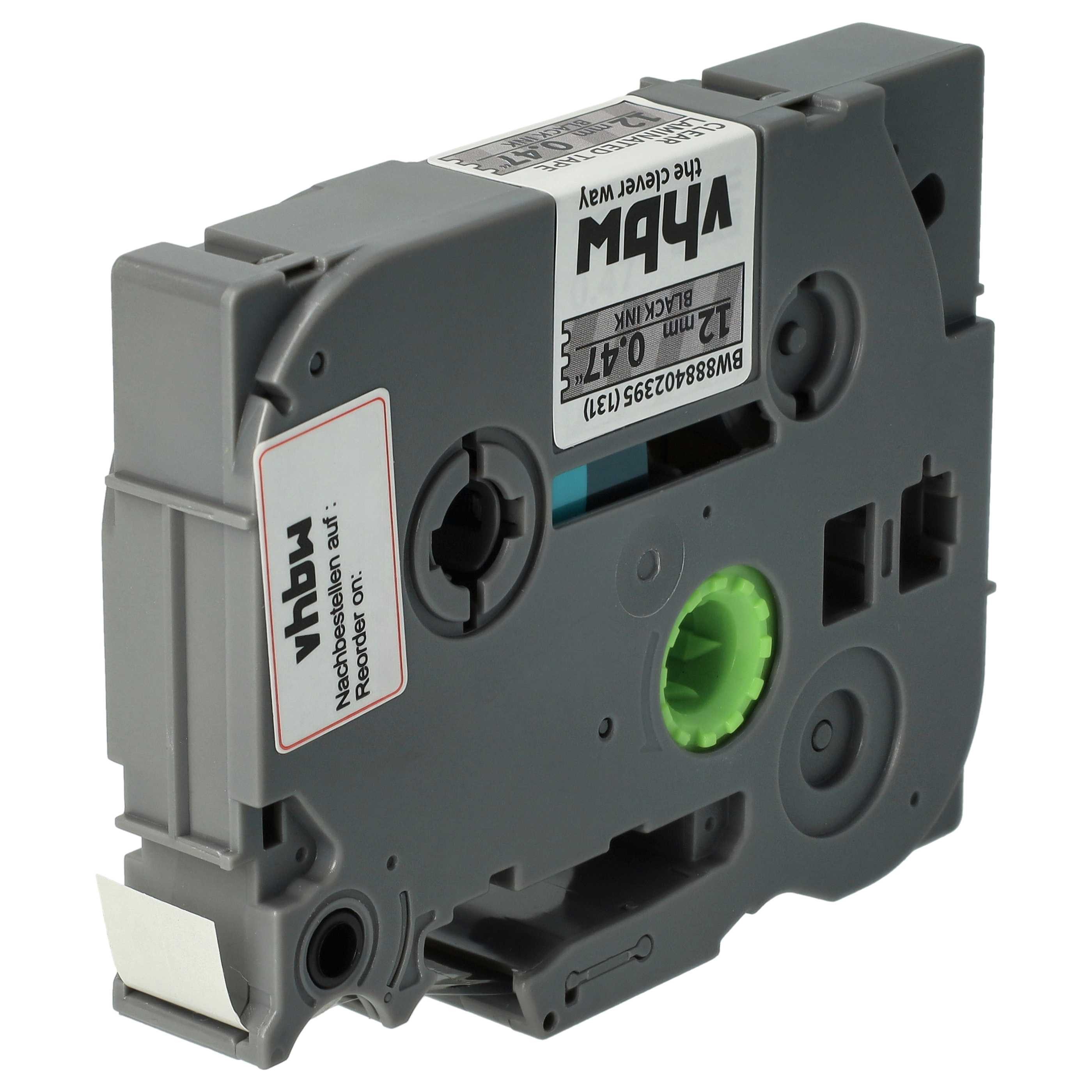 vhbw Beschriftungsband passend für Brother PT H107B, H101TB, H105, H108, H105VP, Hochwertige Patrone für Ihren Etikettendrucker, Ihr Beschriftungsgerät