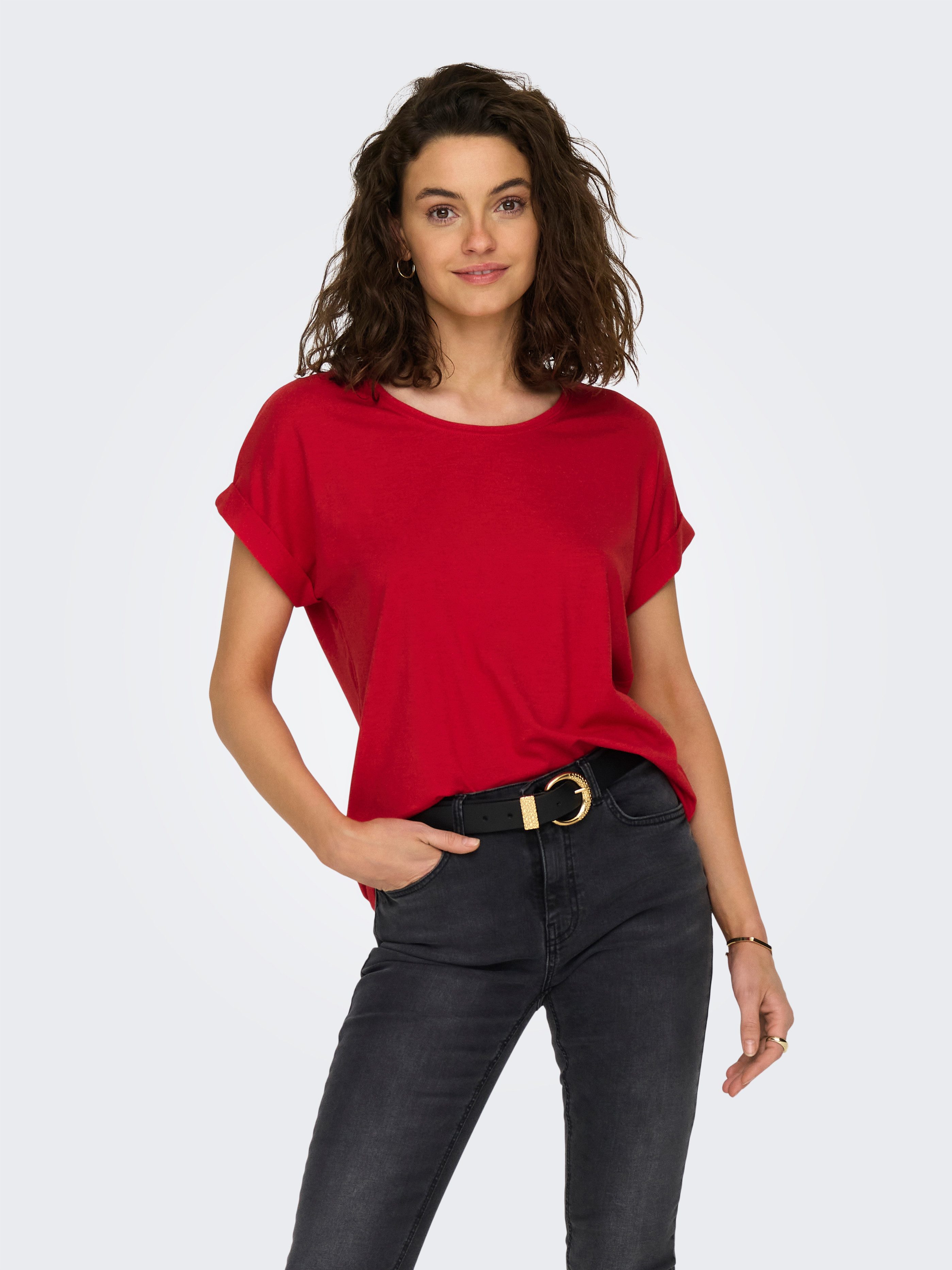 ONLY T-Shirt ONLMOSTER – Kurzarmshirt mit Aufschlag und klassischem Look un günstig online kaufen