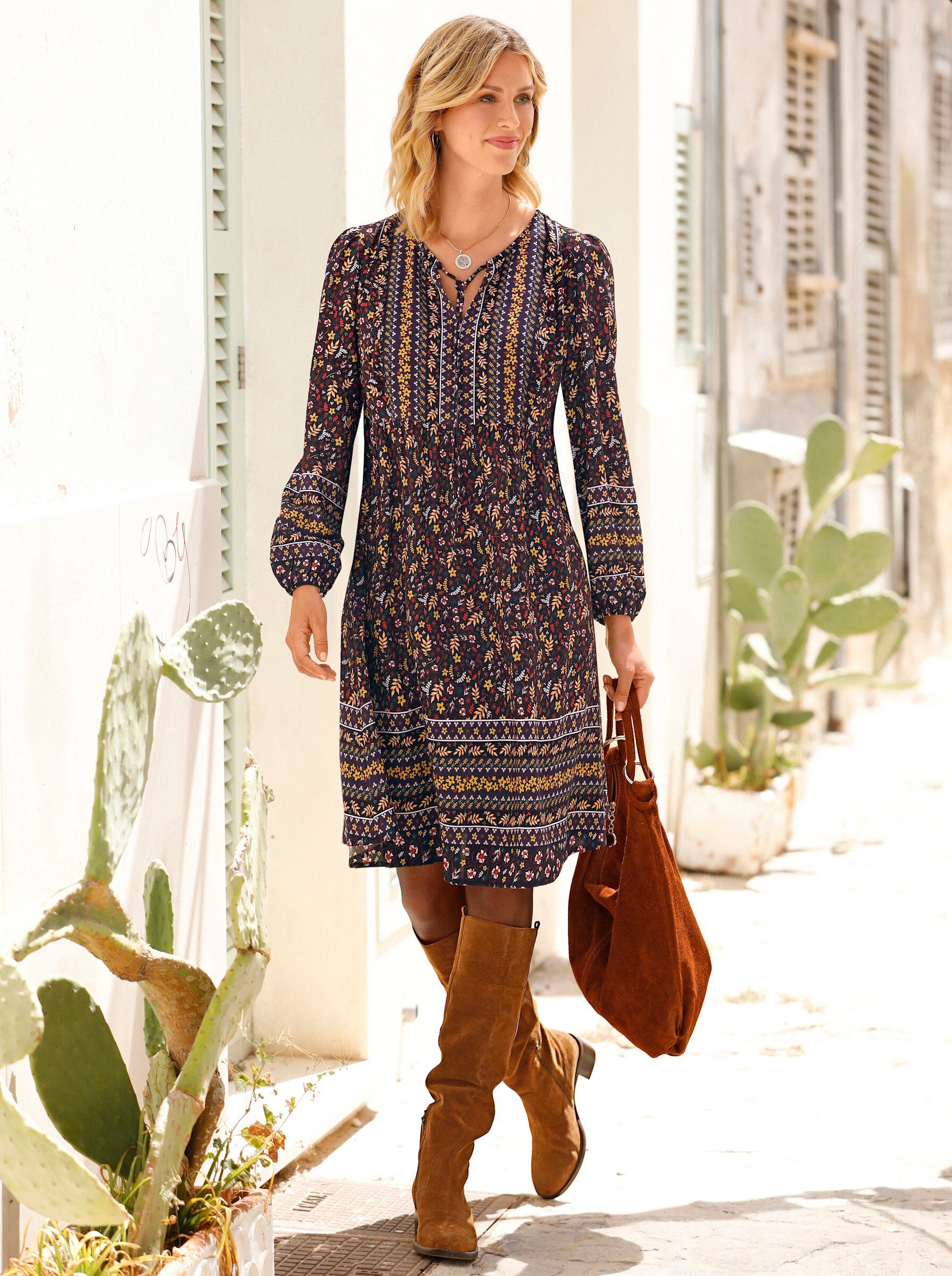 Witt Etuikleid Druck-Kleid Langarm