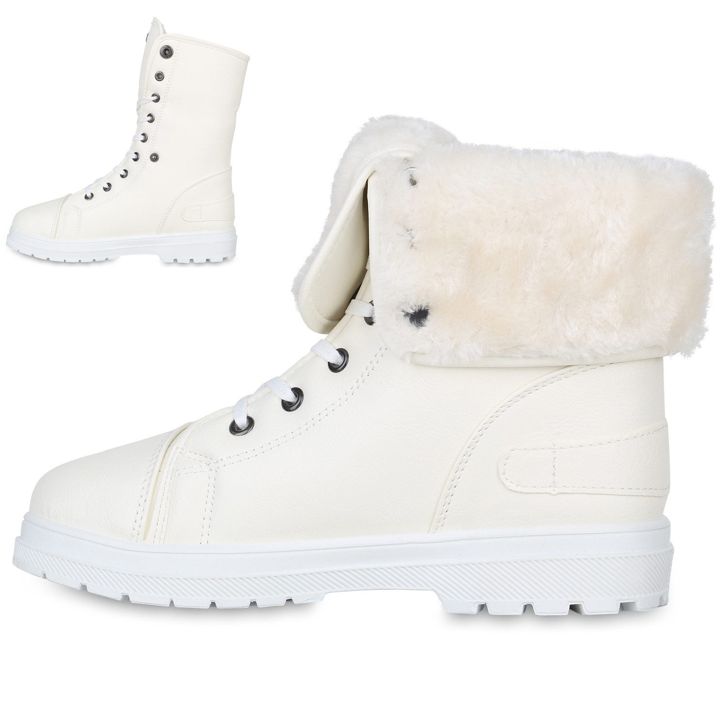 VAN HILL 813745 Stiefelette Warm Gefütterte Damen Stiefeletten Worker Boots günstig online kaufen