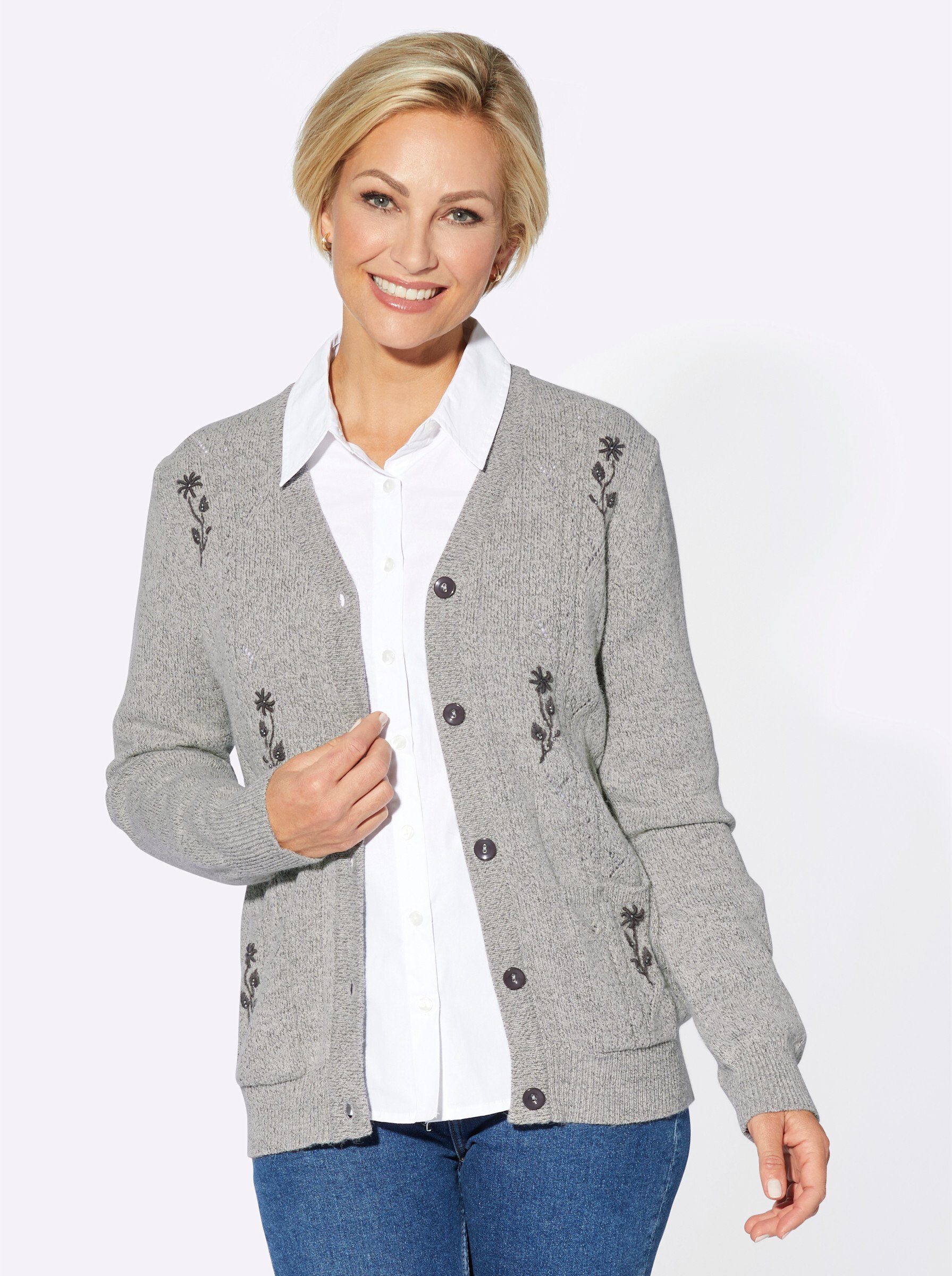 Witt Strickjacke Strickjacke Langarm Ajour
