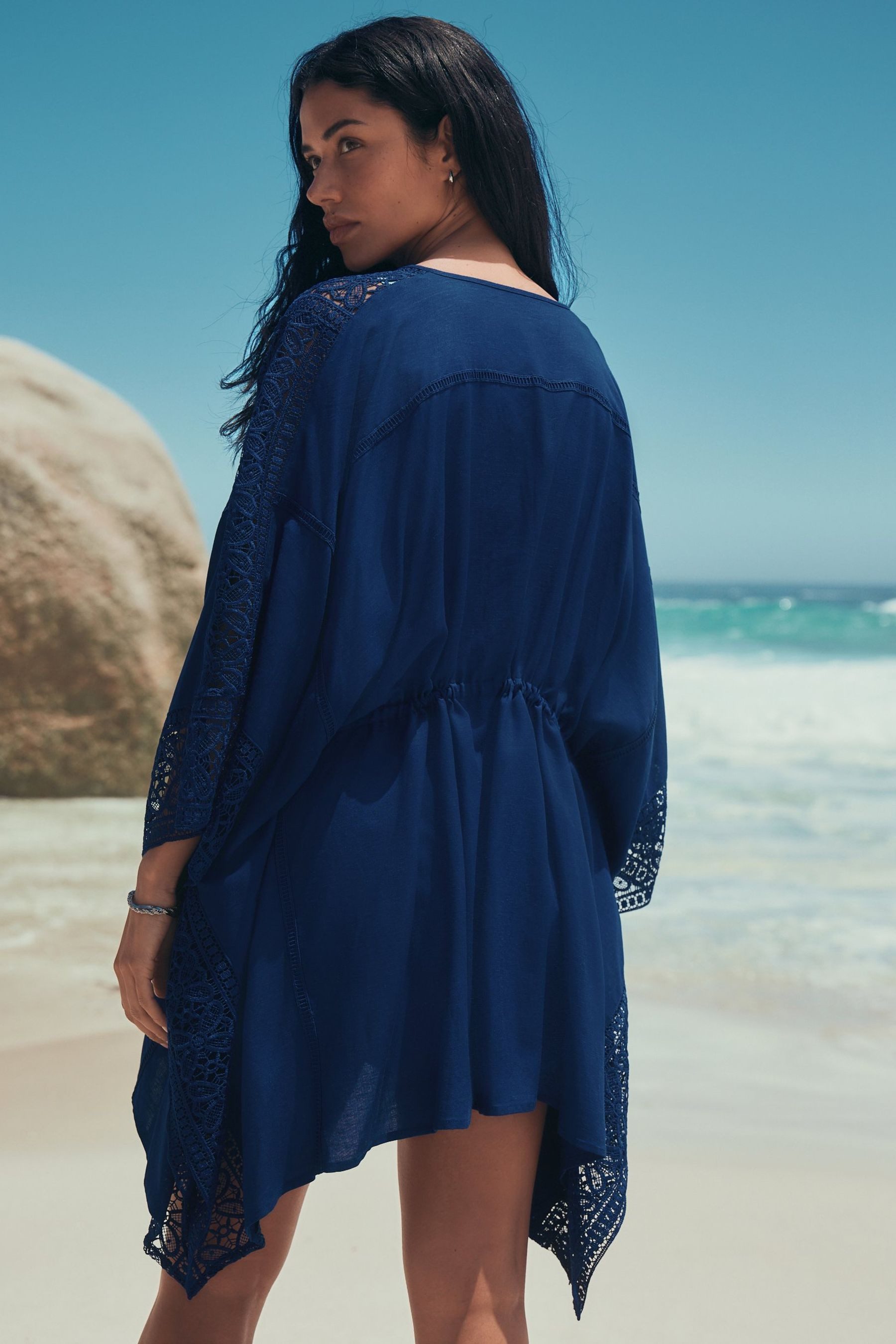 Next Kaftan Kaftan-Cover-up mit Häkeldetail und Bindedetail (1-tlg) günstig online kaufen