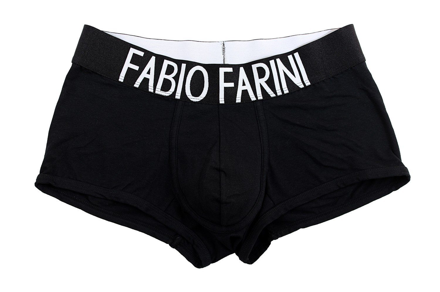 Schwarz im Baumwolle - mit Retroshorts breitem atmungsaktiver sportlichen aus Herren Farini Unterhosen Boxershorts Fabio (4-St) Look Logoschriftzug