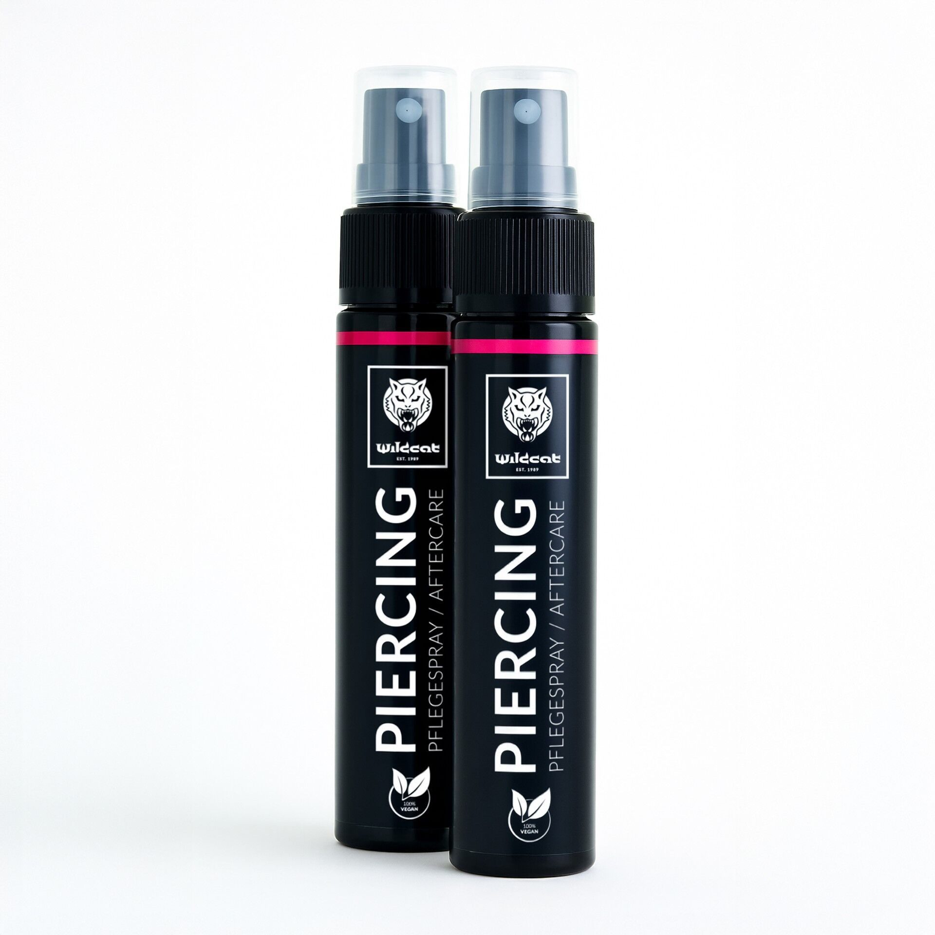Wildcat Gesichts- und Körperspray - Piercingspray 2x50ml mit Aloe Vera - Spar-Set, Aftercare & Reinigung für frische und abgeheilte Piercings