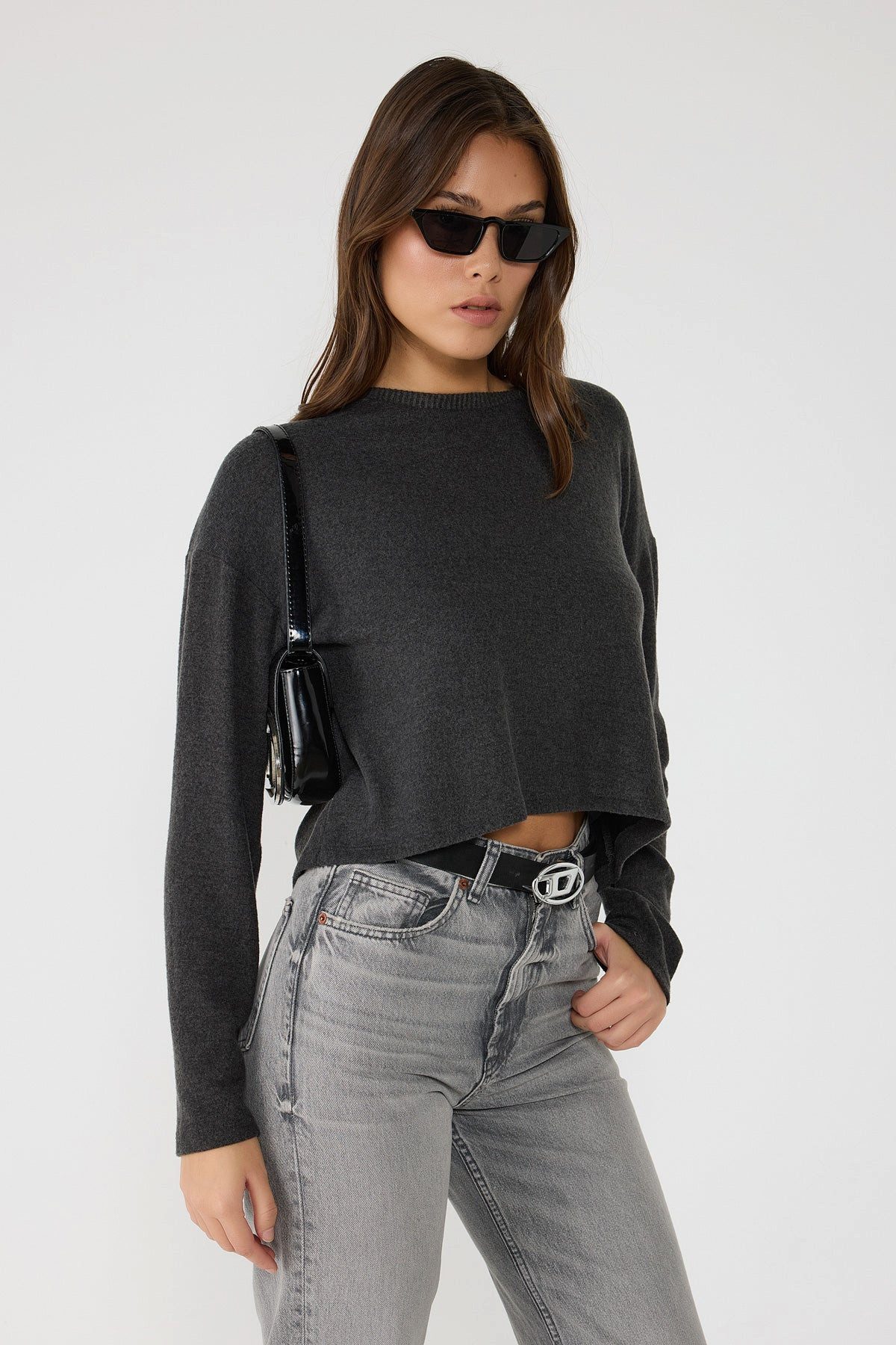 No Matter What Blusentop Langarmbluse mit Rundhalsausschnitt