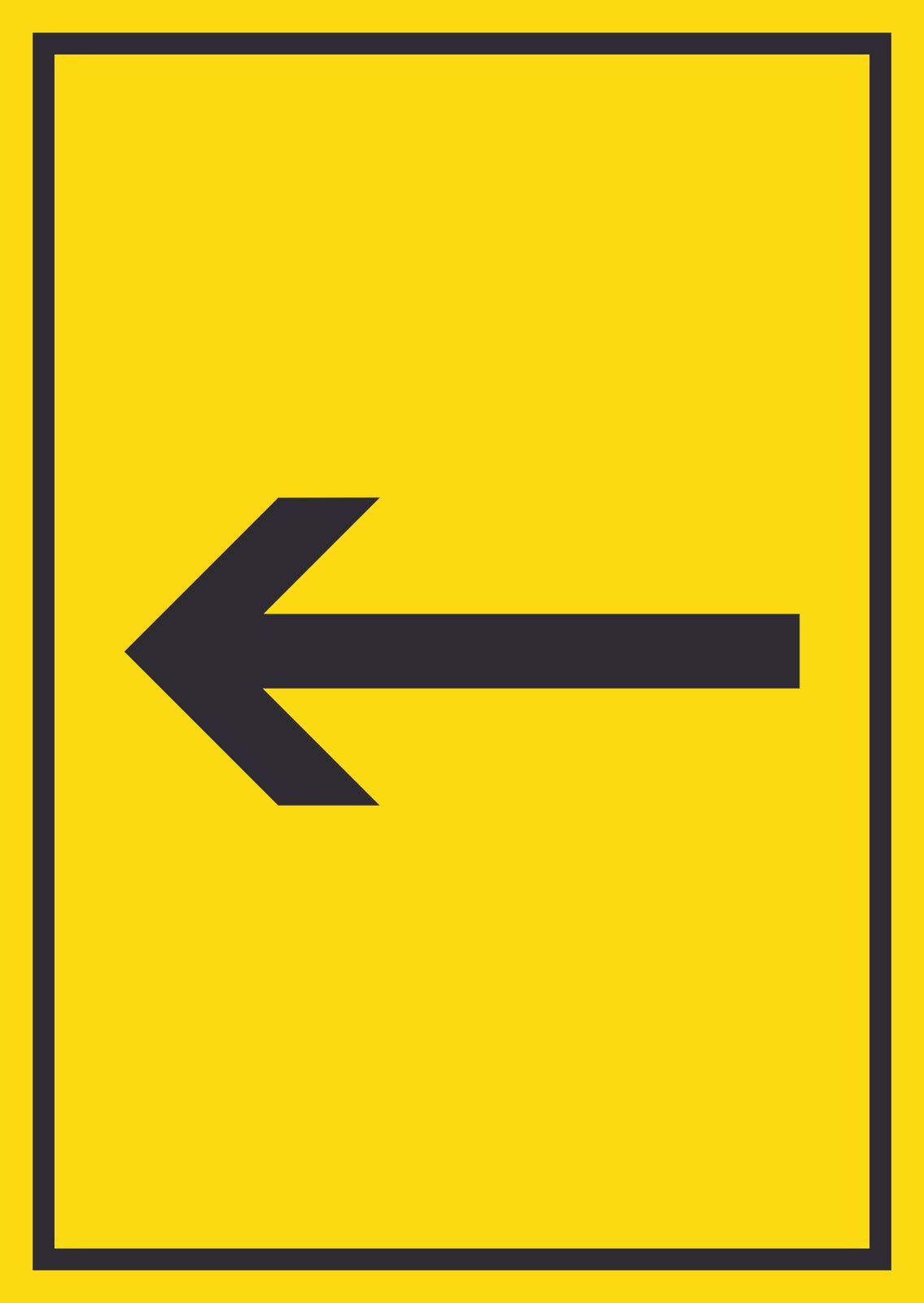 Hinweisschild Richtungspfeil links Schild hochkant schwarz gelb Pfeil