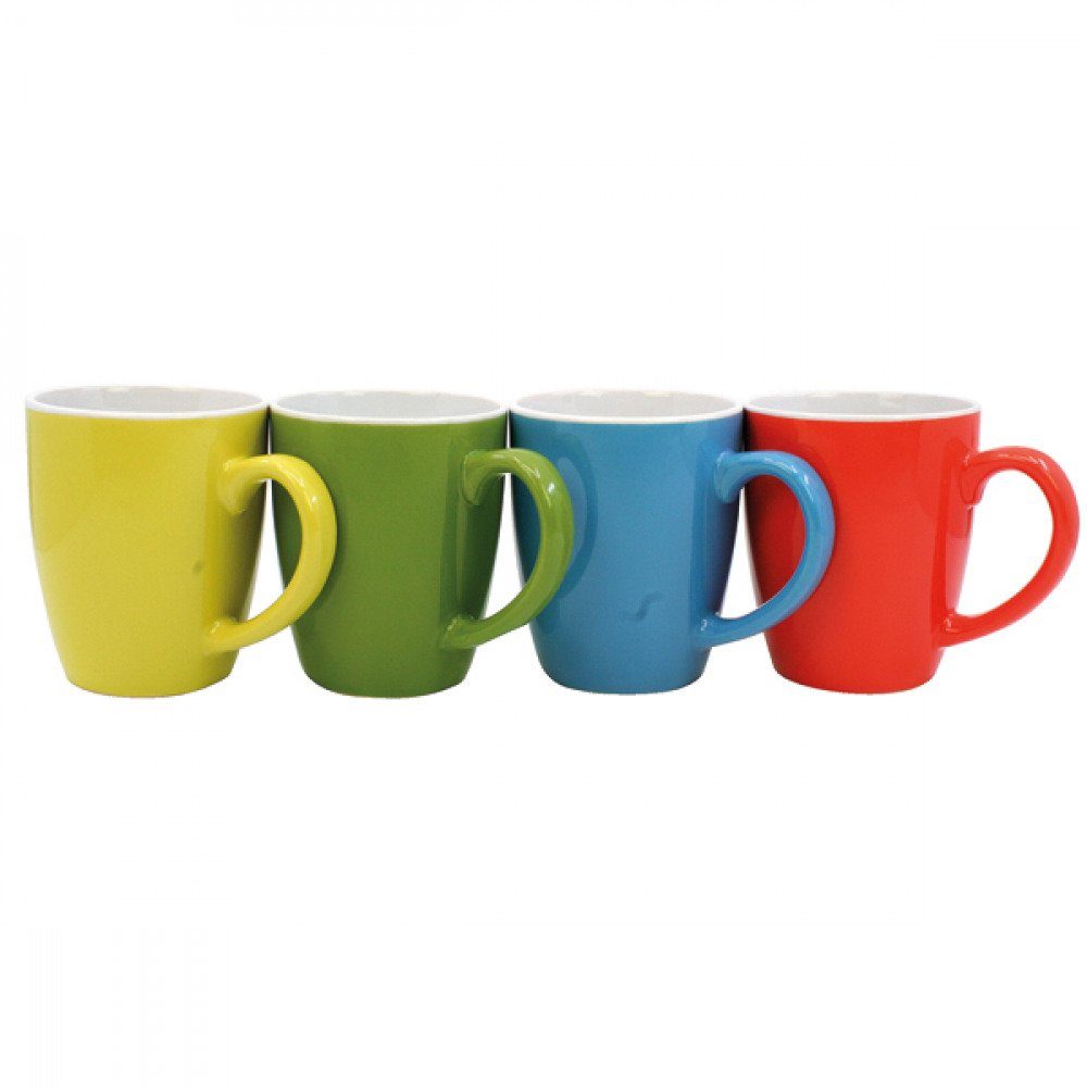Osma Tasse Kaffeetasse 350 ml aus Keramik - 4er Set / Bunt - Kaffeebecher Tasse B, Porzellan