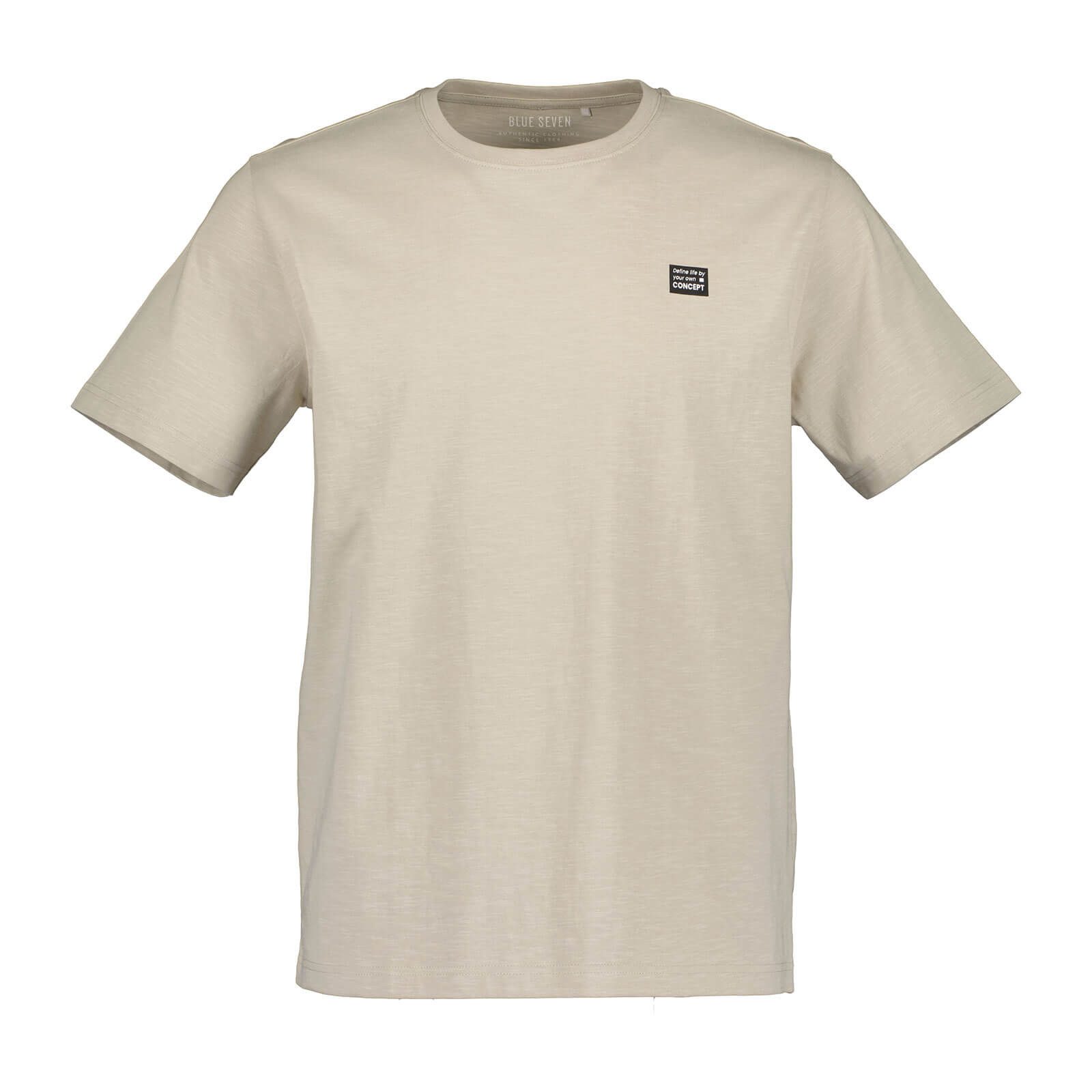 Blue Seven T-Shirt 302845 Herren Kurzarm-Shirt mit dezentem High-Density-Druck aus Baumwolle