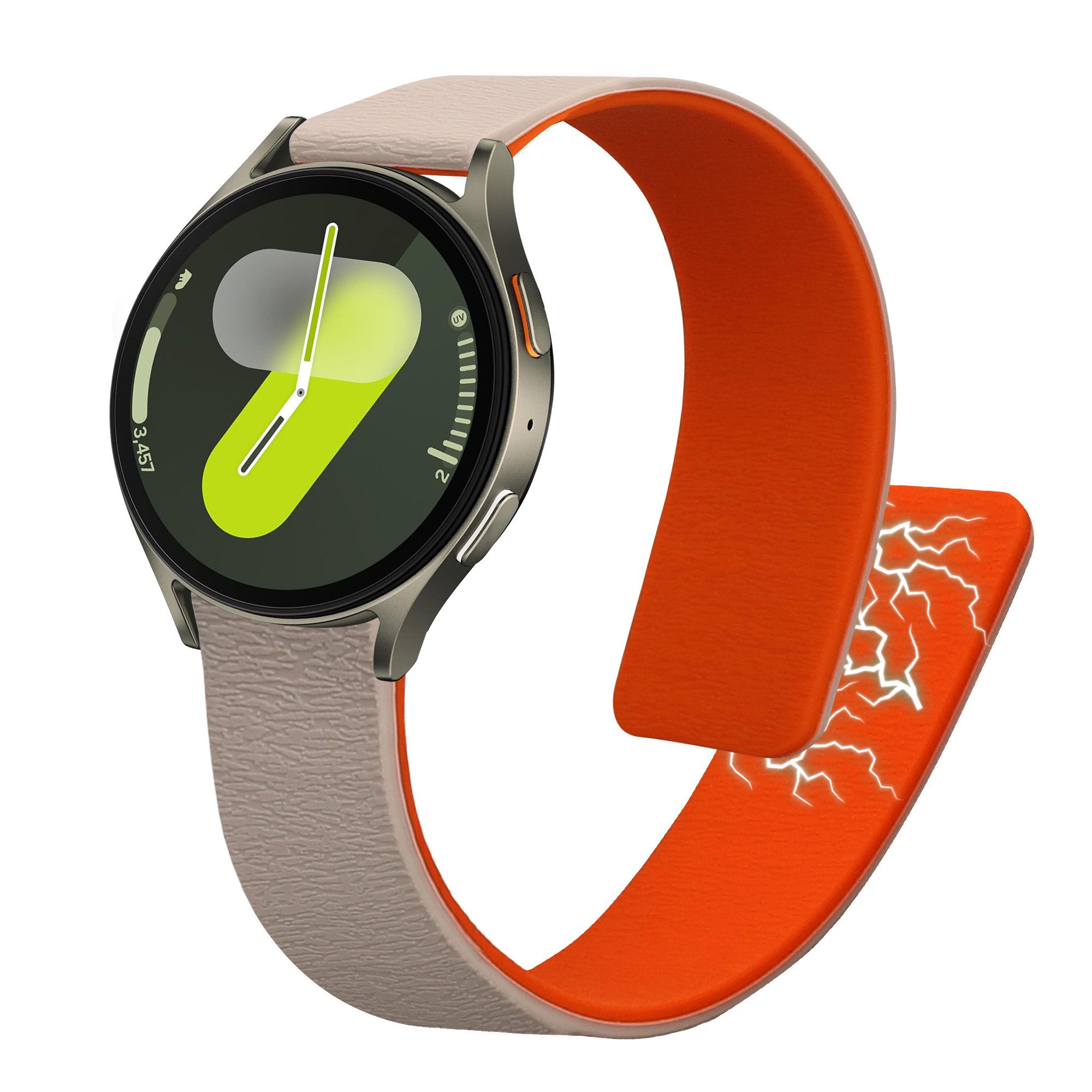 kwmobile Smartwatch-Armband Ersatzarmband für Samsung Galaxy Watch 4 / 5 / 6 Galaxy Watch 7 / FE, Fitnesstracker Silikon Band mit Magnetverschluss