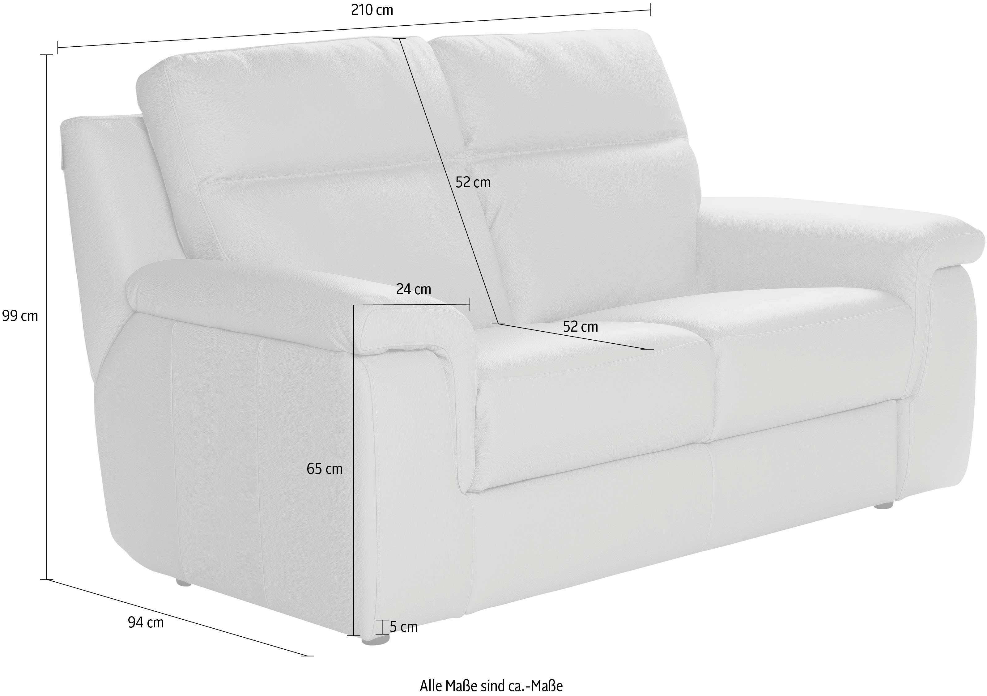 Alan, Home Nicoletti 3-Sitzer 210 cm, Breite mit wahlweise Relaxfunktion