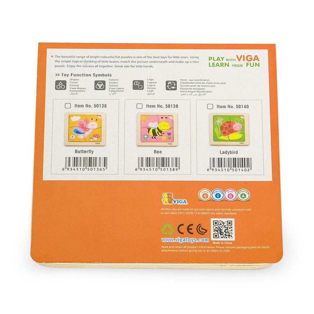 Viga® Holzspielzeug Spiel Viga 50136 Handy-Flachpuzzle - Schmetterling