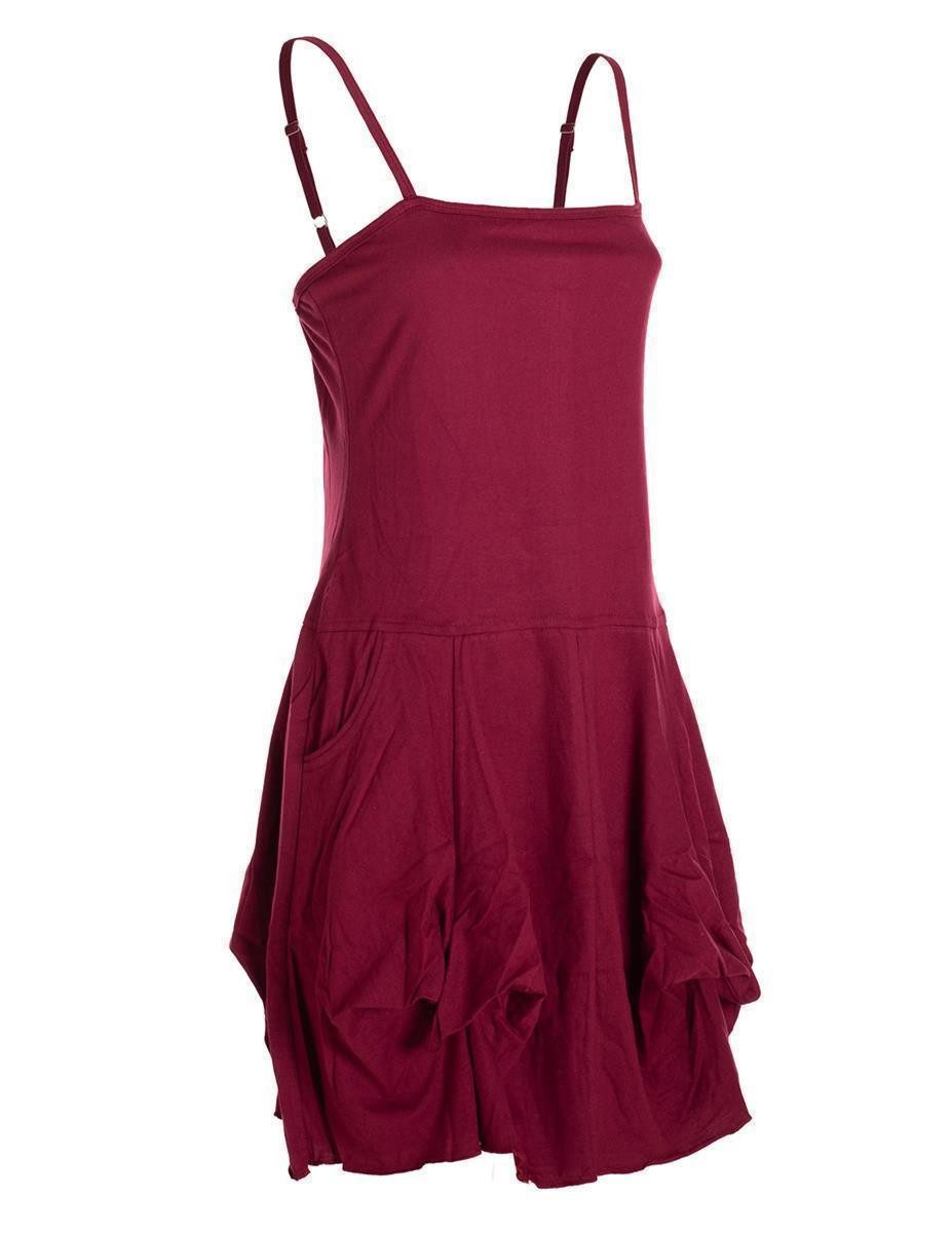 Vishes Sommerkleid Damen Ballon-Kleid Tunika-Kleid Sommerkleid verstellbare Träger Hippie, Elfen Style – Bild 5 von 5