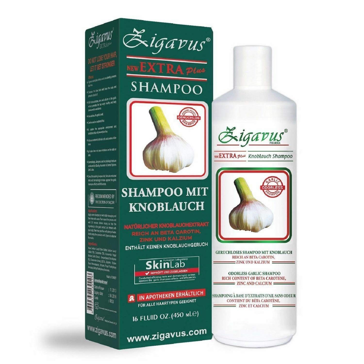 Uzman Haarshampoo ZIGAVUS Extra Plus Knoblauch Shampoo 450ml Shampoo Gegen  Haarausfall