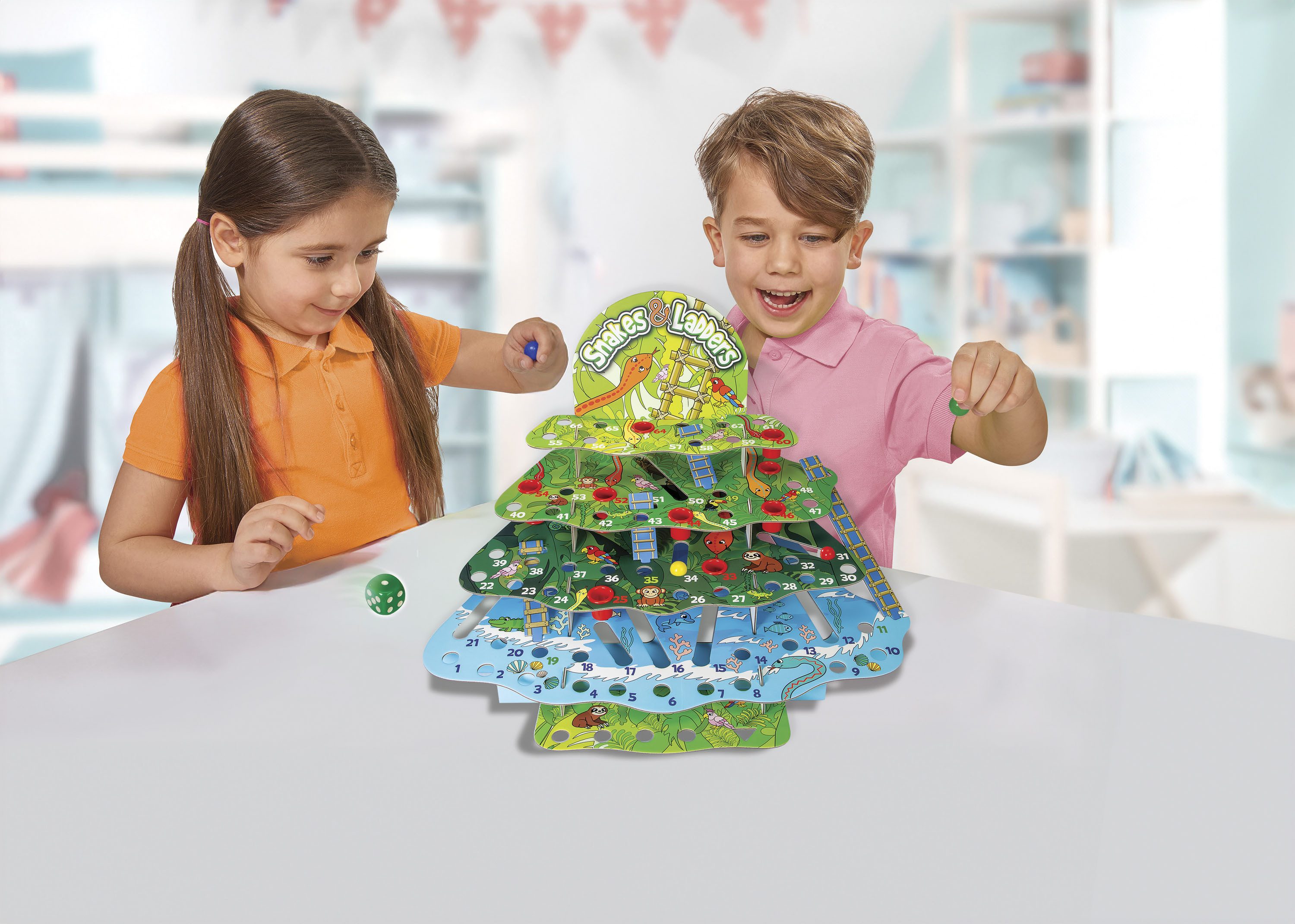 Noris Spiel Snakes & Ladders Dschungel, Murmelspiel