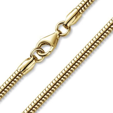 Materia Armband Damen Schlangenkette Gold 3mm SA-143, Sterlingsilber, vergoldet