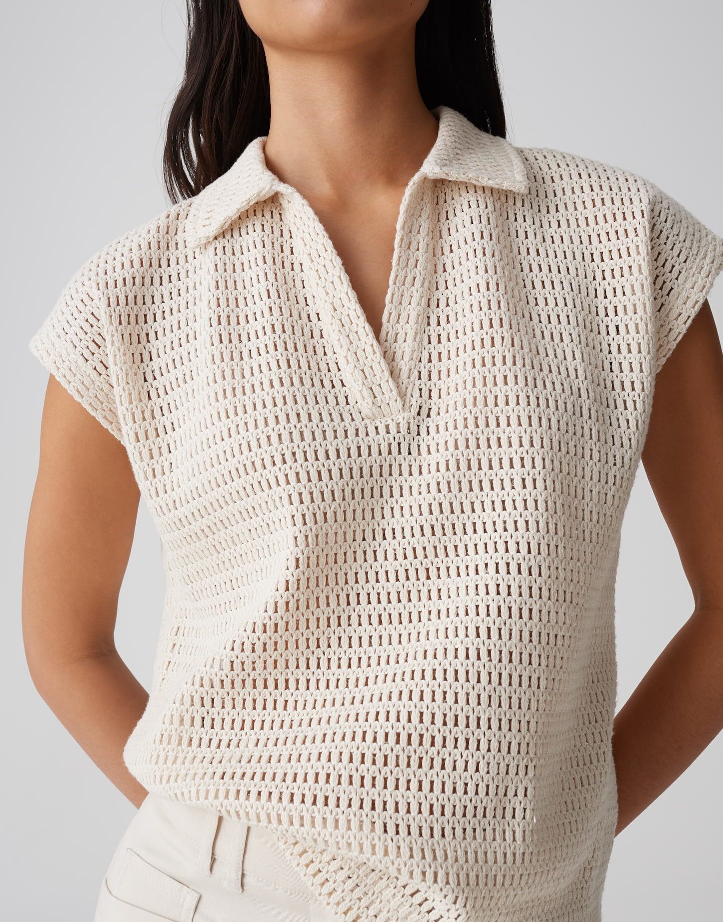 OPUS Poloshirt SOMONA Regular in Crochet Optik