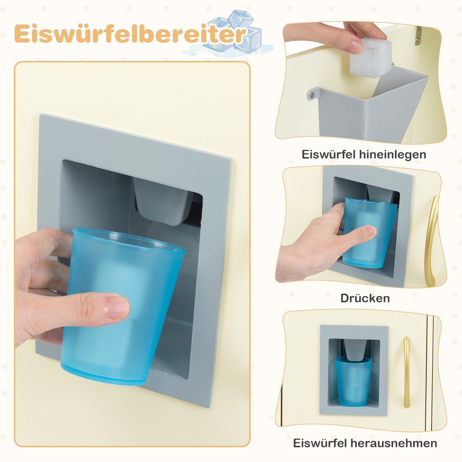 COSTWAY Spielküche Kinderküche, mit Zubehör & Tafel