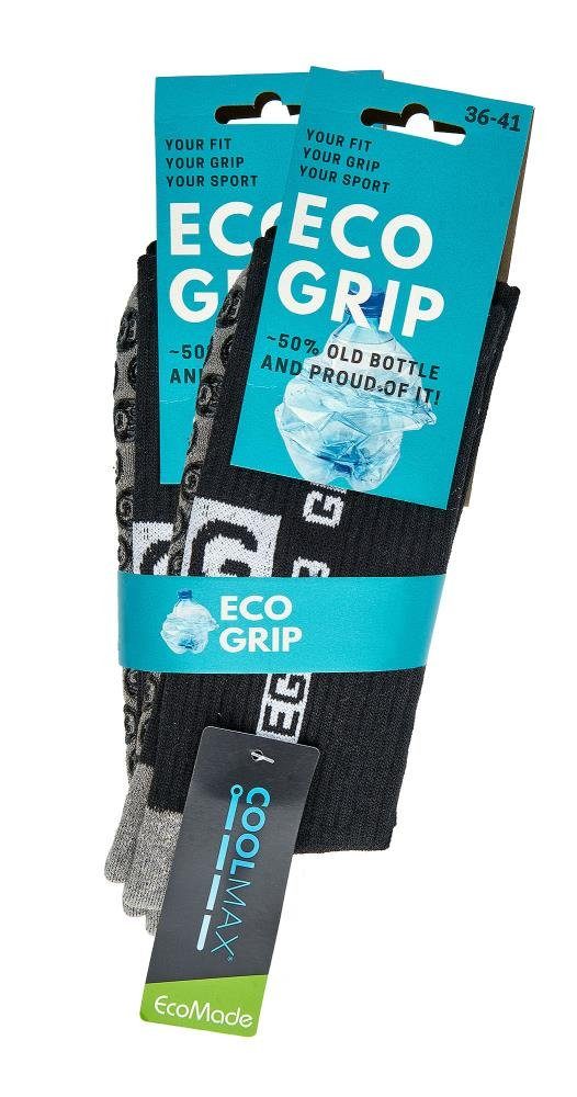 24 COOLMAX Schwarz Grip Eco TippTexx ABS-Druck Paar 2 mit Sportsocken Sport-Funktionssocken