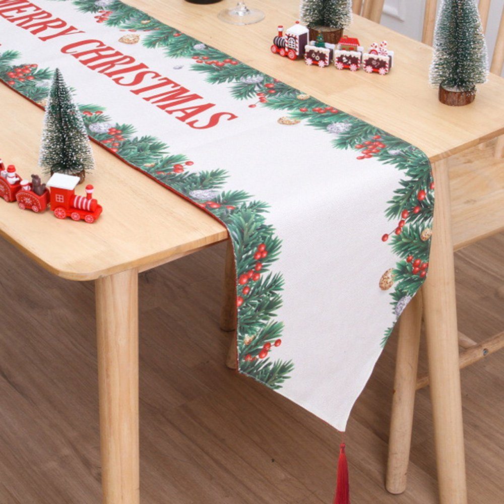 Tischfahnen, Tischläufer für Weihnachtsdekoration Partydekorationen, Weihnachtliche grün Familientreffen, Tischläufer, Partys, Dekorative